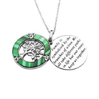 Tree of Life Malachite Pendant Necklace - Handmade Sterling Silver Jewelry for Women - Spiritual Protection & Healing Crystal Gift for Meditation, Yoga & Energy Work