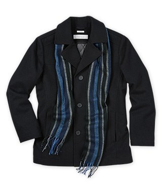 Perry Ellis Men's Big & Tall Winter Coat with Detachable Scarf - Warm Waterproof Jacket for Cold Weather, Outdoor Activities & Office Wear