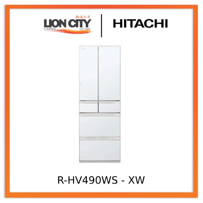 Hitachi R HV490WS XK/XW/X 485L Multi Door Refrigerator - Large Capacity Stainless Steel Smart Fridge for Modern Kitchen | Perfect for Home, Restaurant & Office Use