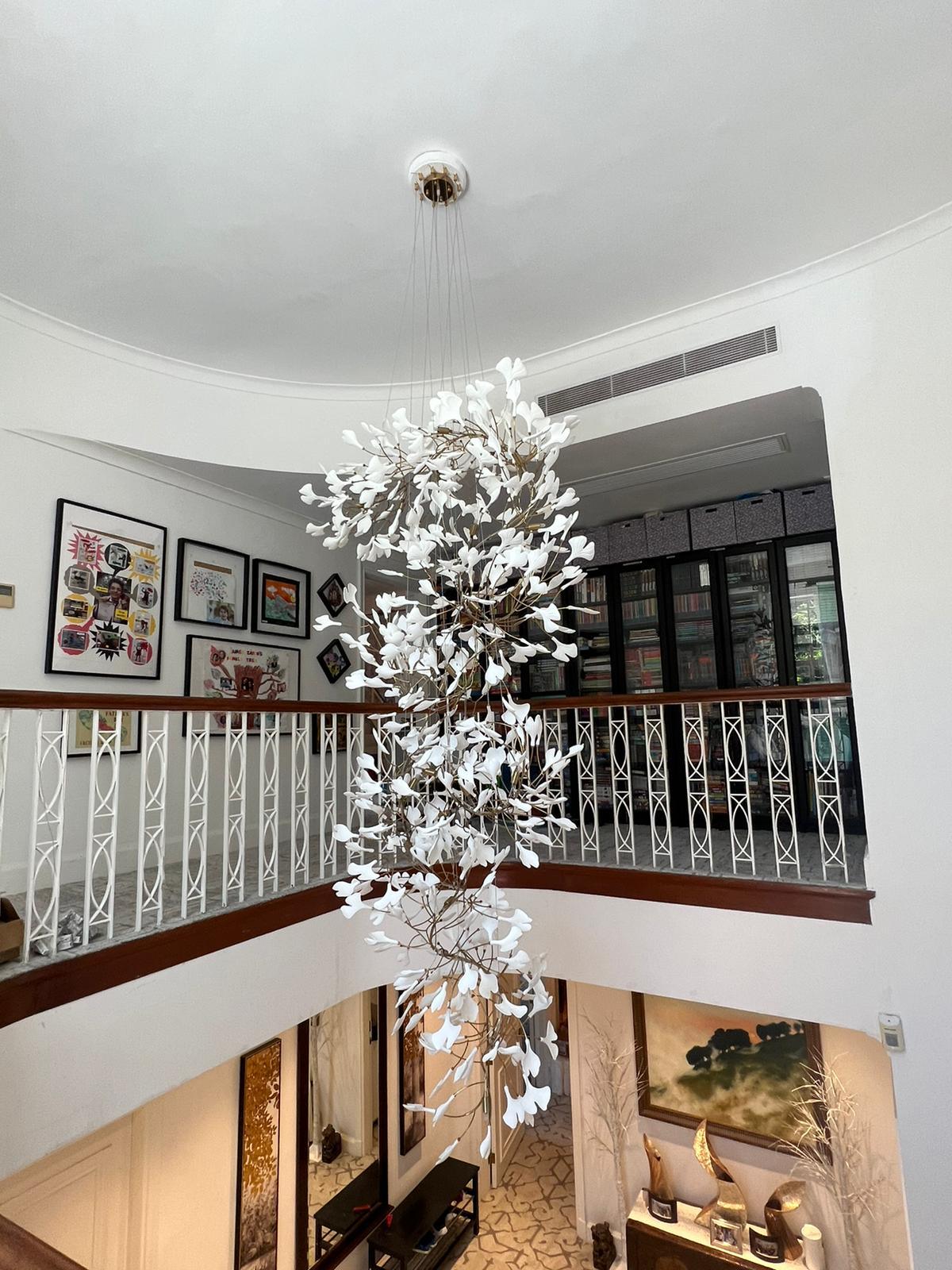 Elegant Ginkgo Leaf Chandelier - Modern Gold Ceiling Light Fixture for Dining Room, Living Room & Bedroom Decor | Perfect for Home Lighting & Interior Design