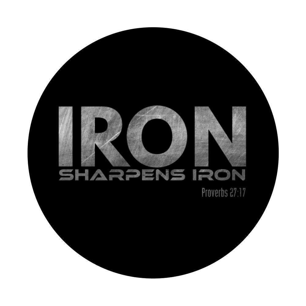 Iron Sharpens Iron PopSockets PopGrip - Interchangeable Phone & Tablet Stand with Swappable Top - Perfect for Daily Use, Travel, and Hands-Free Viewing