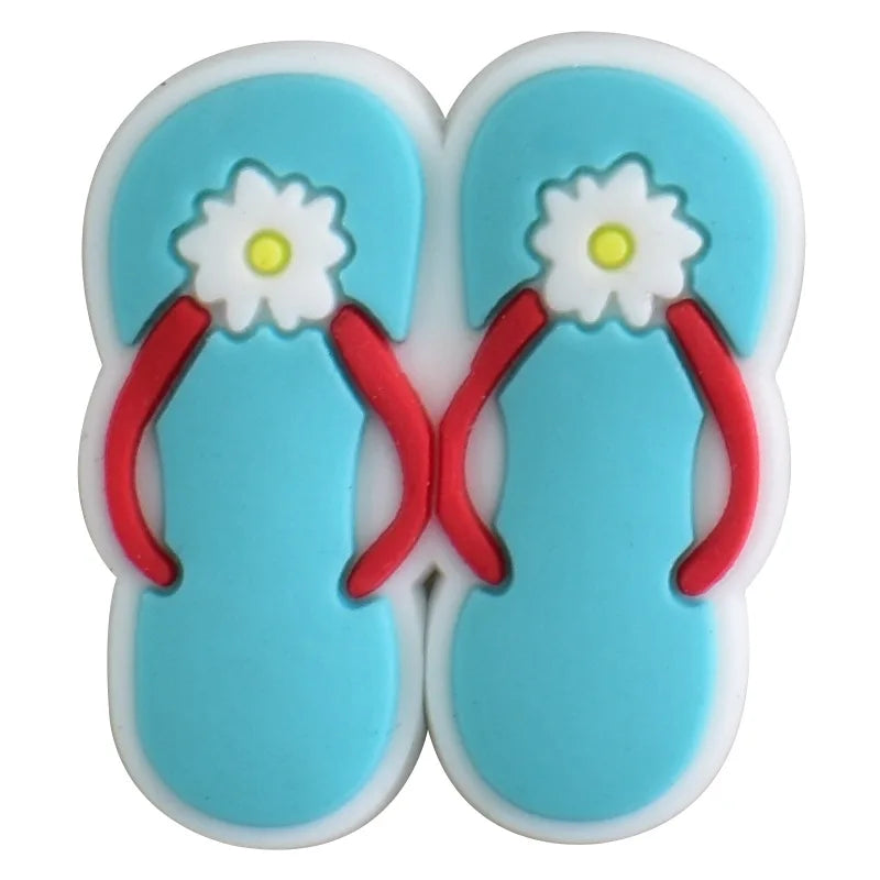 1Pcs PVC Summer Beach Ice Cream Cactus Shoe Charms for Crocs - Cute Shoe Accessories & DIY Decorations - Fits Crocs Shoes & Wristbands - Perfect for Beach Parties, Pool Days & Summer Fashion