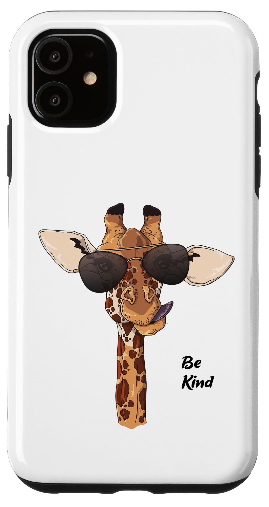 iPhone 11 Giraffe Be Kind White Phone Case - Cute Animal Print Protective Cover for iPhone 11 - Perfect for Everyday Use, School, Work & Travel
