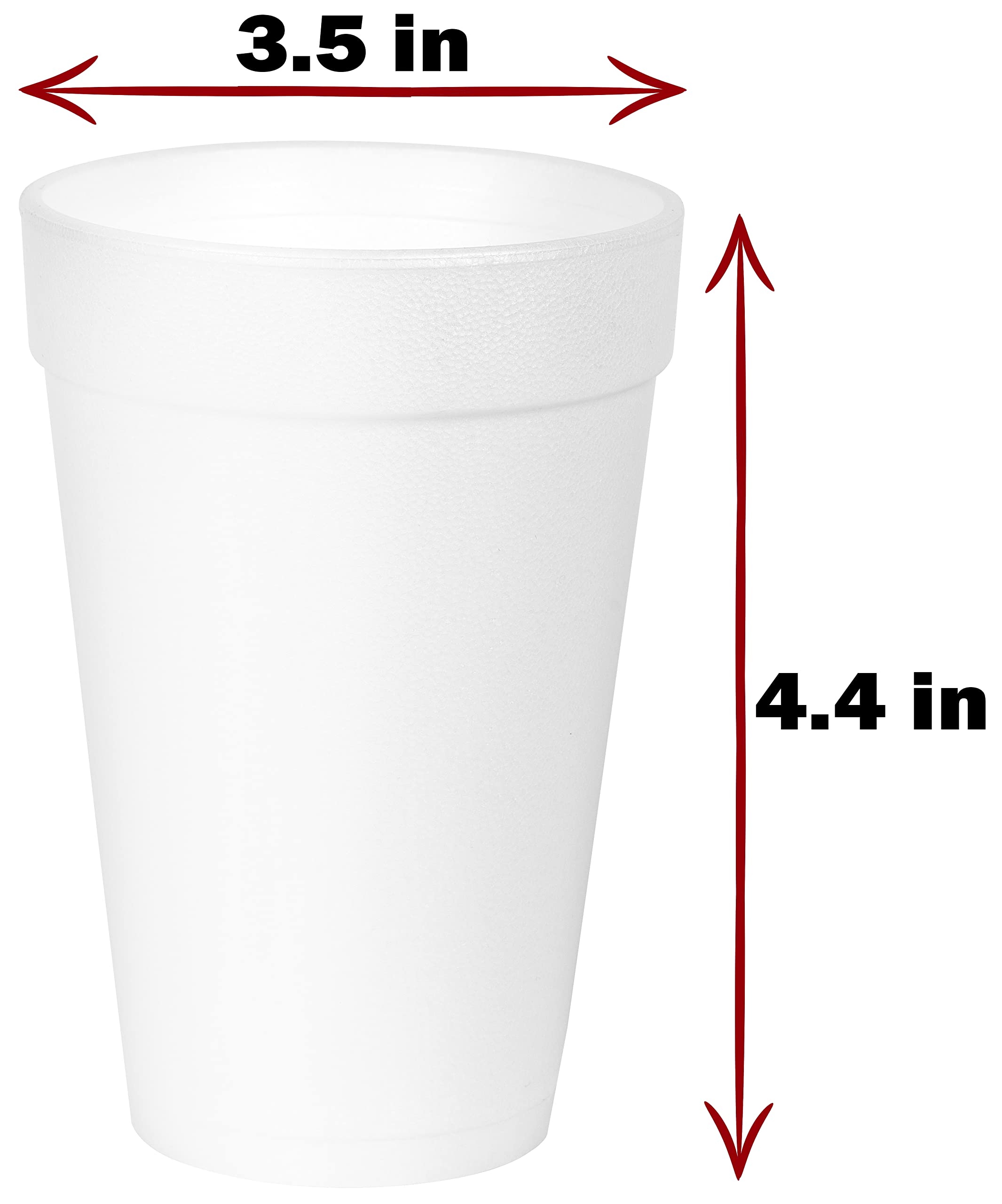 12 Oz Insulated Foam Cups (100 Pack) - Lightweight Disposable Coffee Cups for Hot & Cold Beverages - Perfect for Parties, Picnics, BBQs, Travel & Events - Great for Home, Office & Outdoor Use