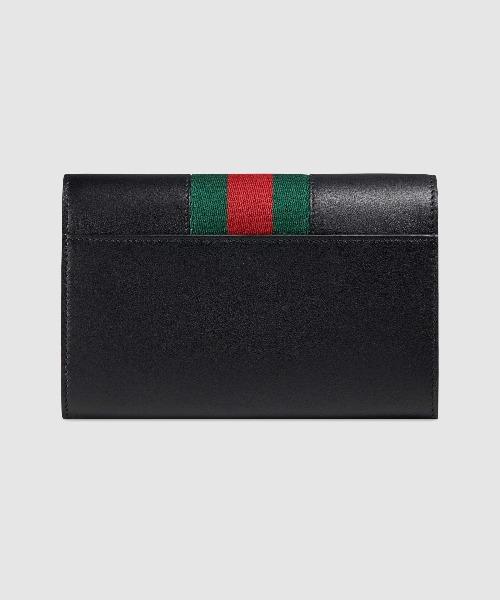 Gucci Sylvie Leather Zip Around Wallet for Women - Black Luxury Designer Wallet | Perfect for Everyday Use, Travel & Gifting