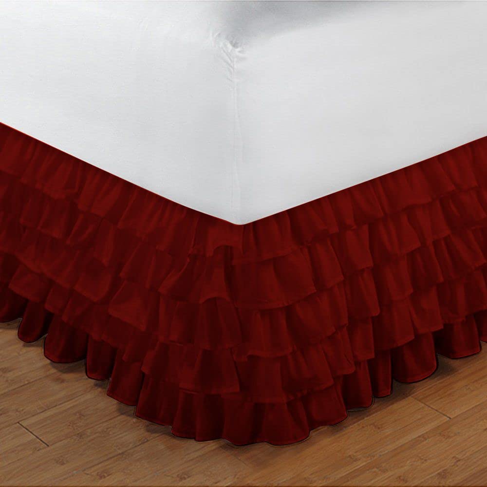 Luxury Ultra Soft 100% Egyptian Cotton Bed Skirt - 1000 Thread Count Premium Quality Ruffled Design, 32