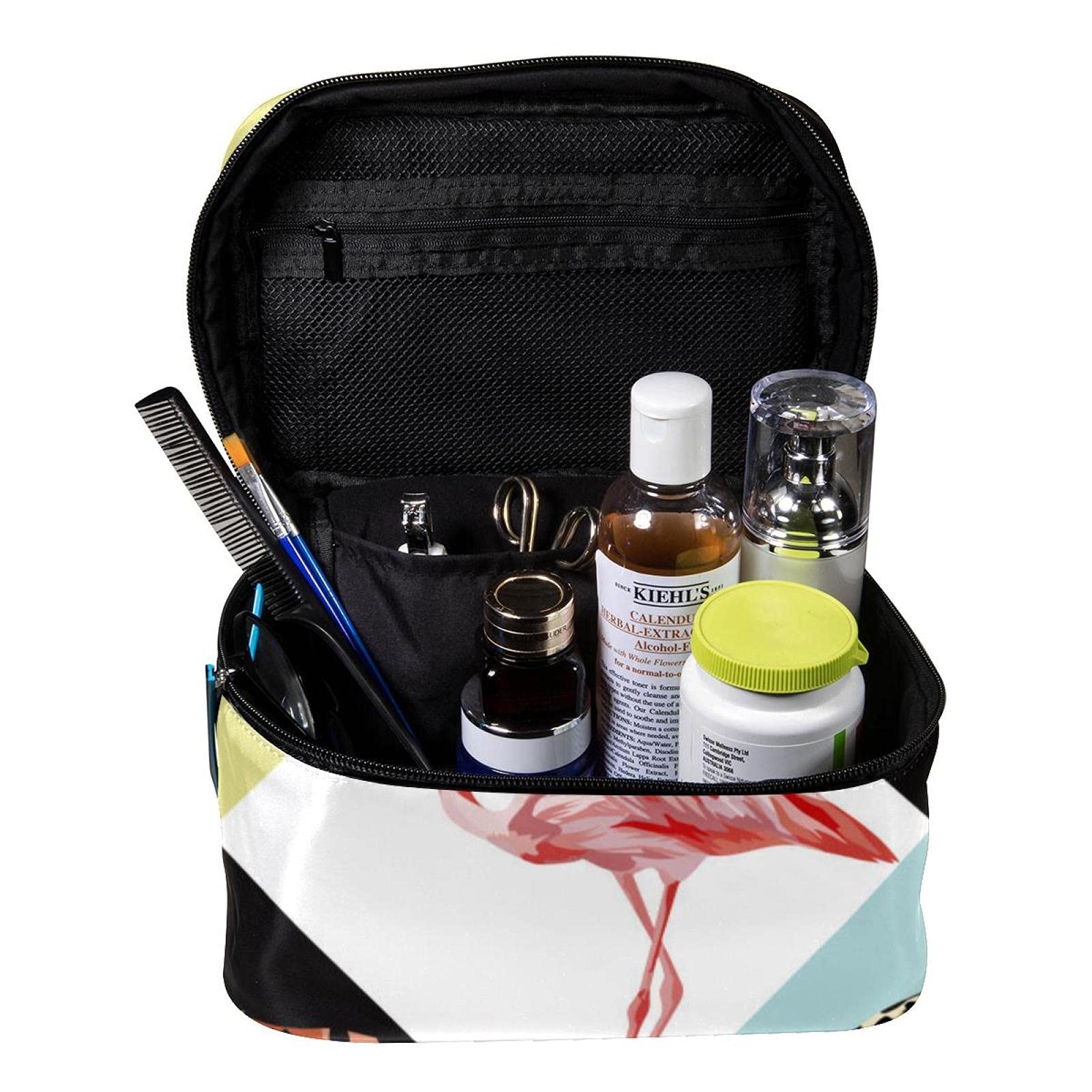 Colorful Tropical Animal Print Makeup Bag - Large Waterproof Travel Cosmetic Organizer with Zipper for Women & Girls | Perfect for Travel, Gym, Beach & Daily Use
