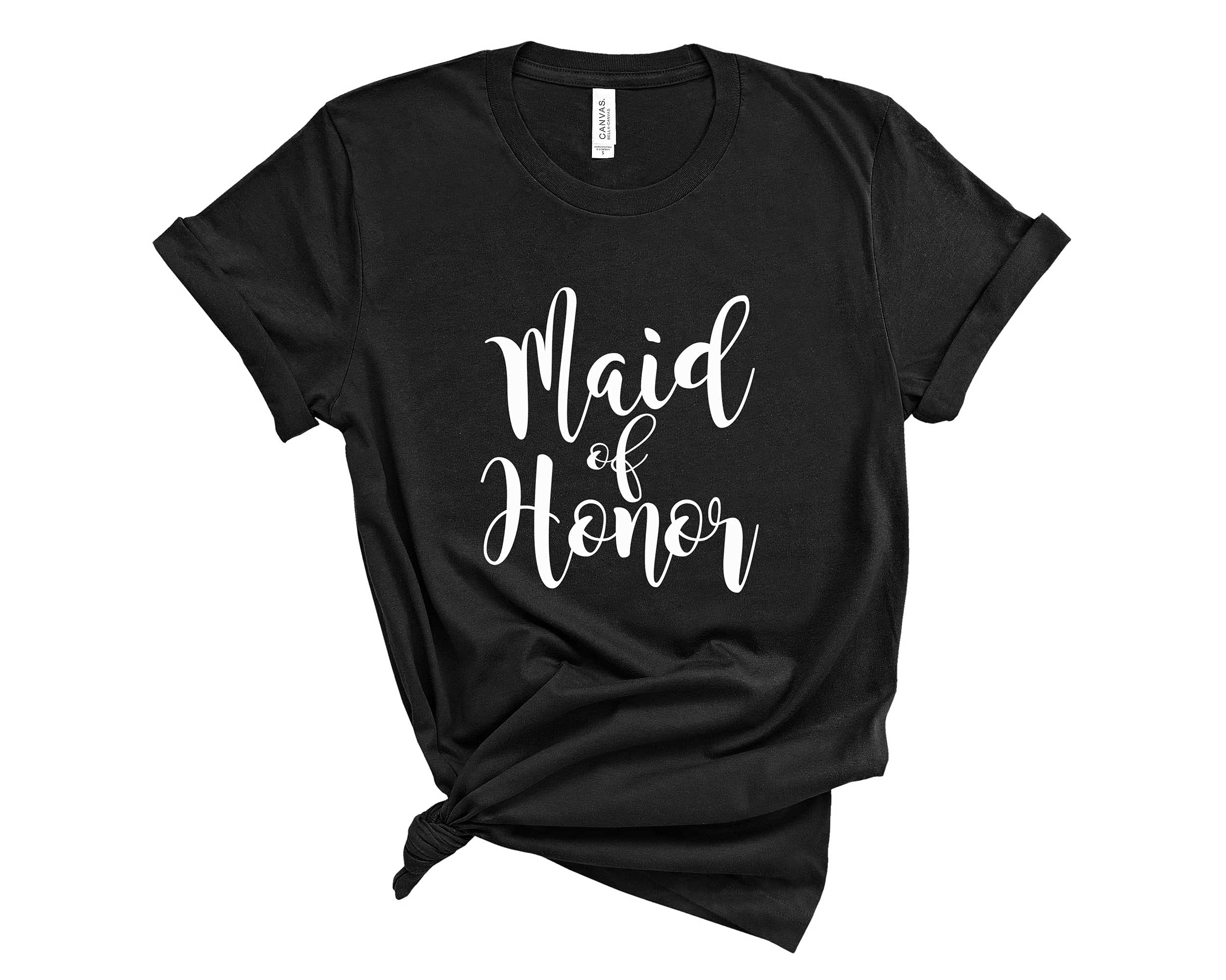 Blue Sand Textiles Maid of Honor Shirt | Wedding Party T-Shirt | Unisex Bachelorette Tee | Perfect for Bridal Showers & Wedding Celebrations