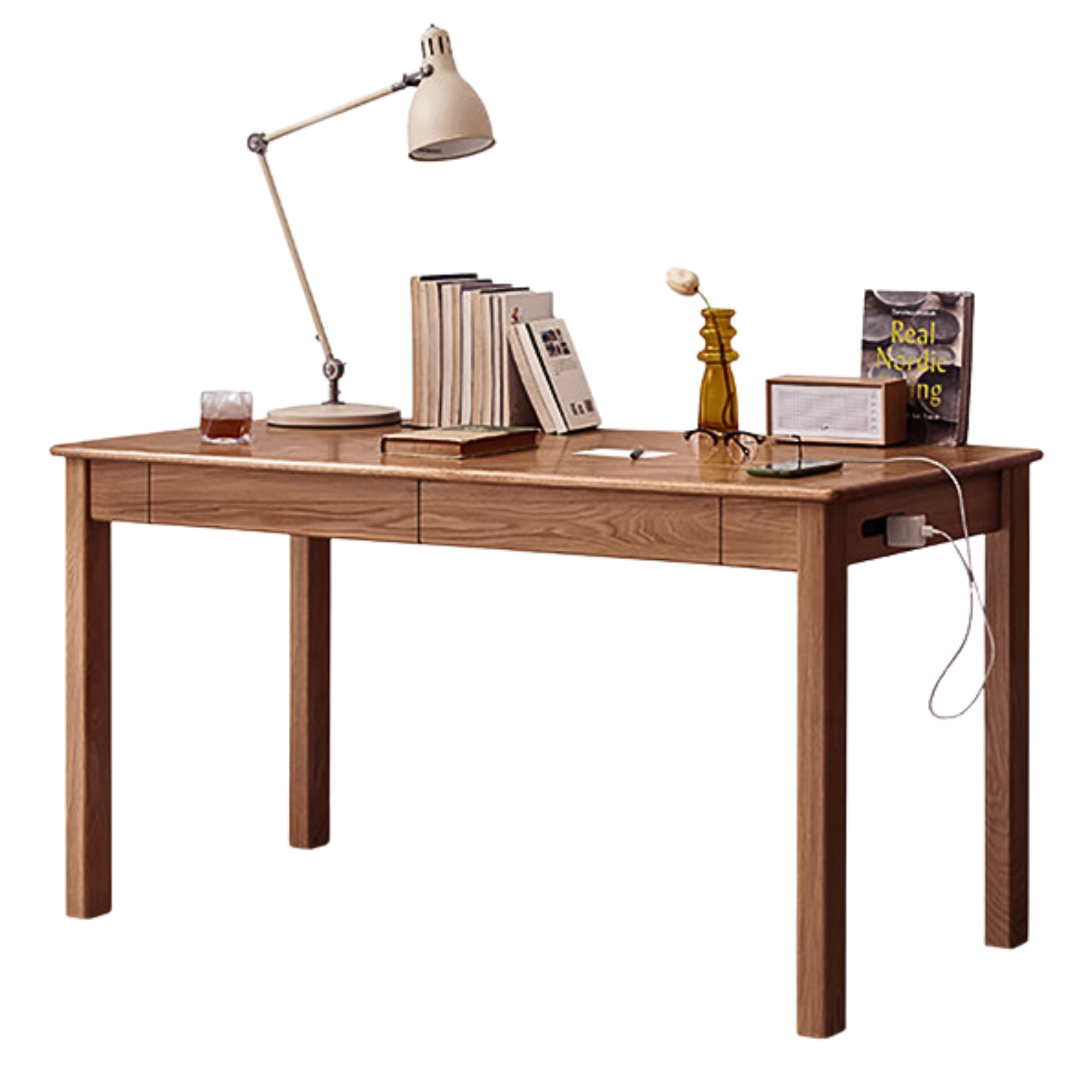 Premium Solid Wood Office Desk - Black Walnut, Oak & Ash Options | Modern Home Office & Executive Workspace Furniture