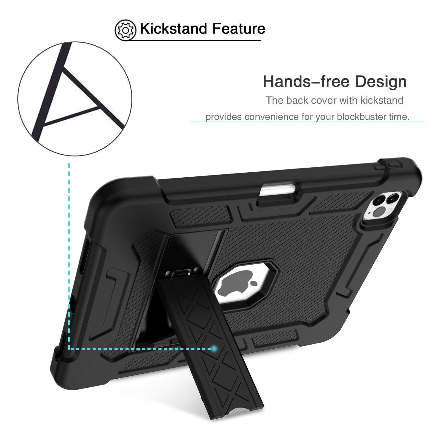 Shockproof Rugged iPad Air 4/5 Case (2020/2022 Model) - Heavy Duty Hybrid Armor Cover with Kickstand for 10.9