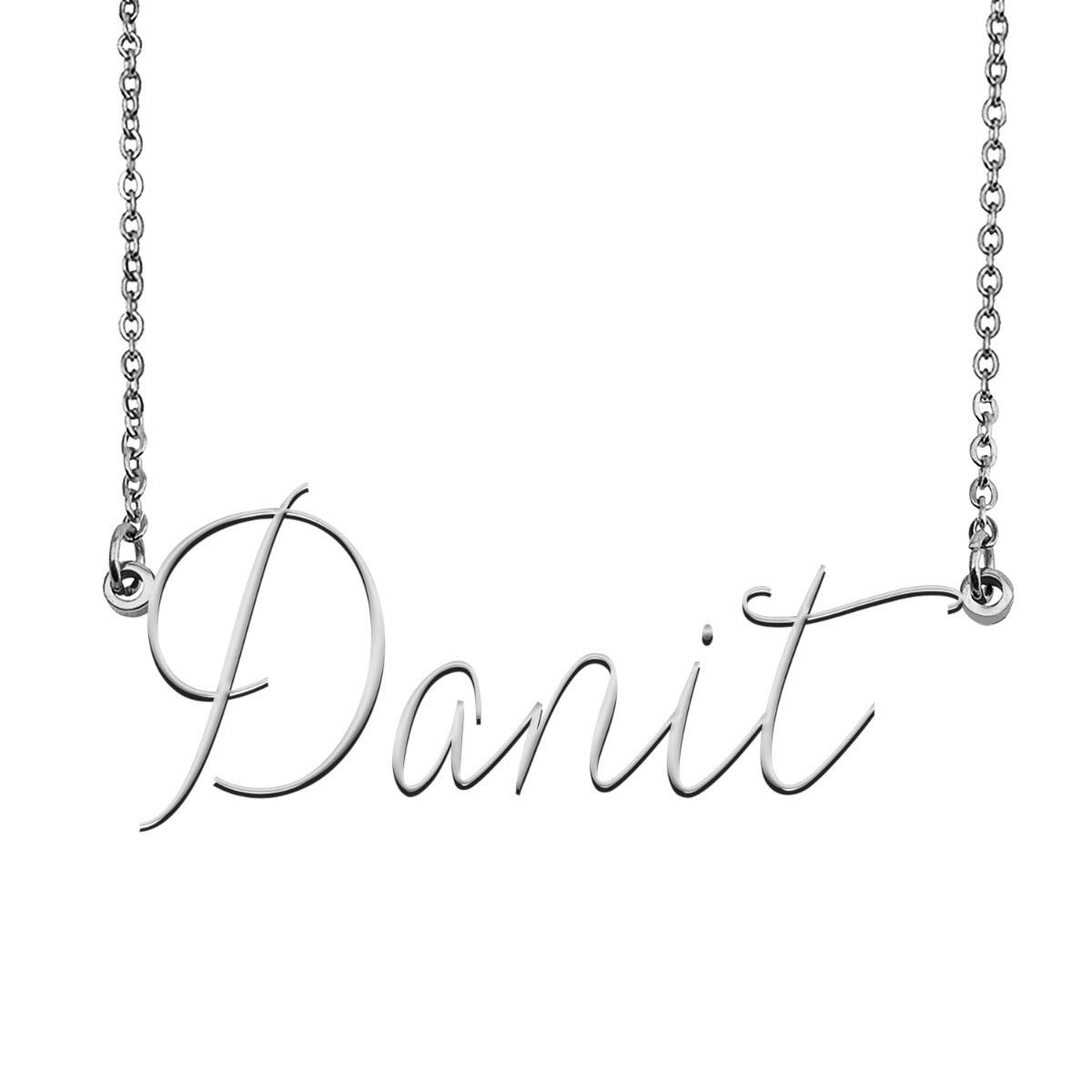 Custom Personalized Name Necklace for Women - Danit Name Plate Jewelry - Birthday Gift for Her, Anniversary, Valentine's Day - Perfect for Everyday Wear & Special Occasions