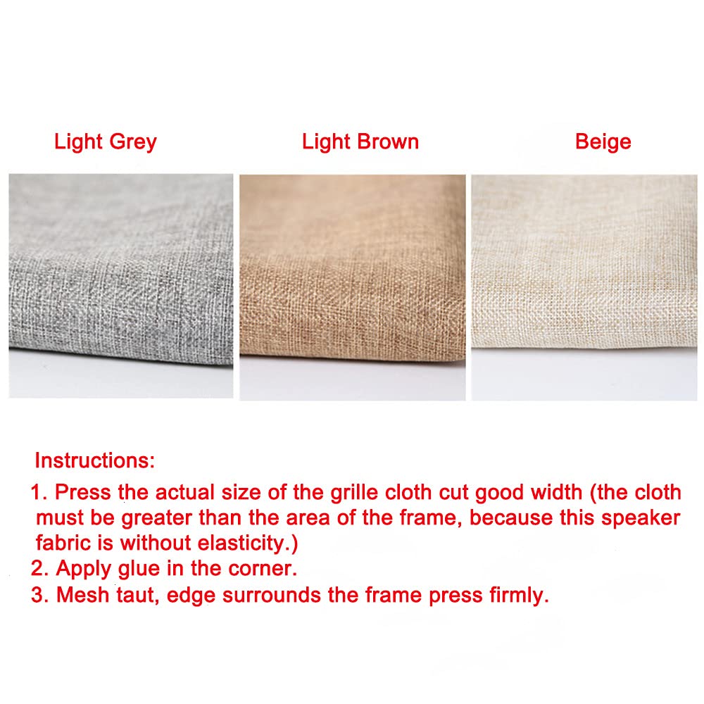 Premium Flushbay Speaker Grill Cloth - 2-Layer Linen Dustproof Mesh Fabric (50x146cm, Grey) for Home Audio, Stage Speakers, Media Cabinets & KTV Boxes - Durable Stereo Fabric Replacement for Enhanced Sound Protection