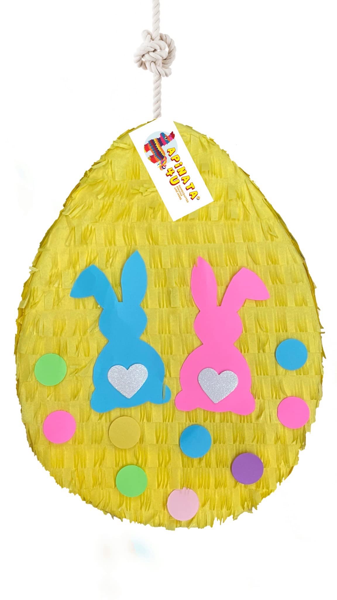 APINATA4U 2-D Easter Egg Pinata for Gender Reveal Party - Pink or Blue Bunny Design - Perfect for Baby Showers & Easter Celebrations