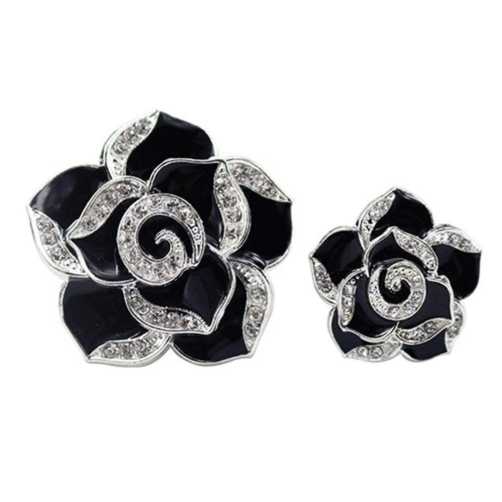BESPORTBLE Rhinestone Camellia Car Air Vent Clip - Black Fragrance Holder & Air Freshener for Auto Interior | Car Accessories for Women, Luxury Vehicle Decor, AC Vent Organizer - Perfect for Sedans, SUVs & Office Cars