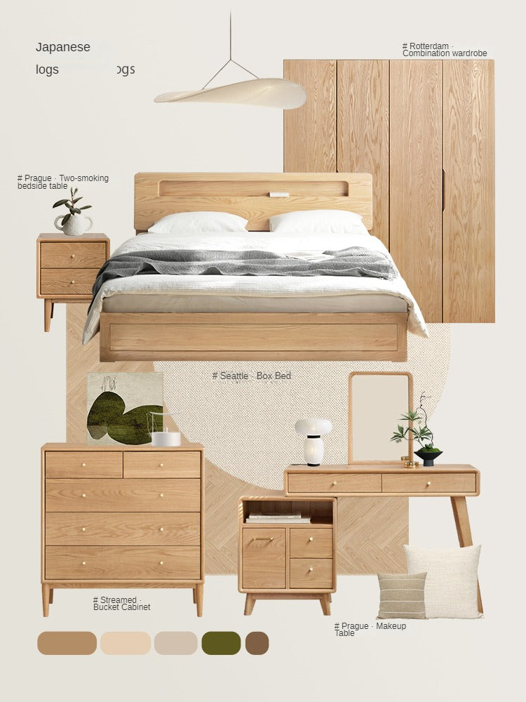 Solid Oak Wood Wardrobe - Premium Quality, Spacious Storage for Bedroom, Closet & Home Organization