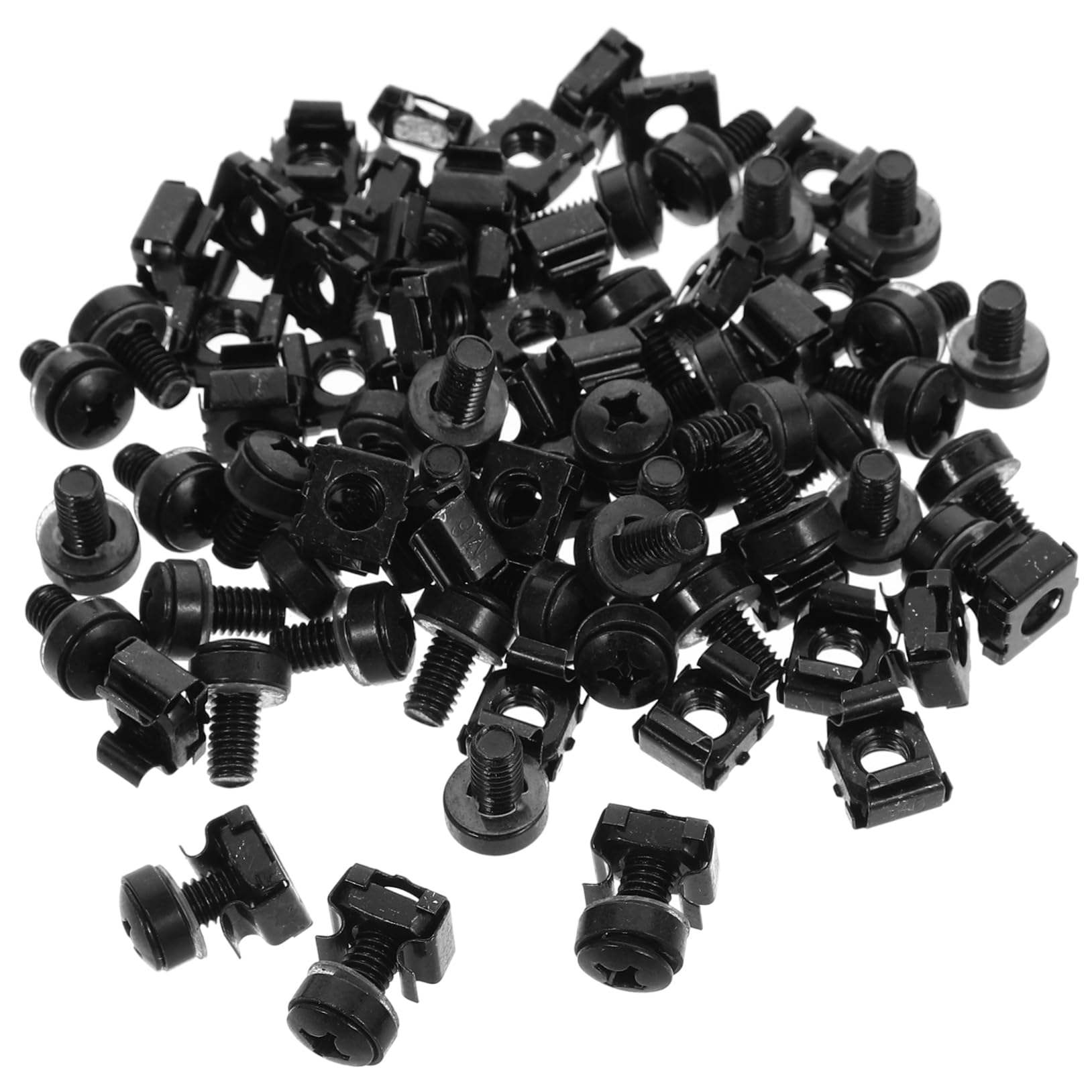 50PCS Rackmount Cage Nuts & Square Insert Nuts for Server Cabinets - M6 Hardware Nuts Kit for Network Devices, Data Center Equipment & Telecom Racks - Secure Mounting Solution for Routers, Switches & Patch Panels