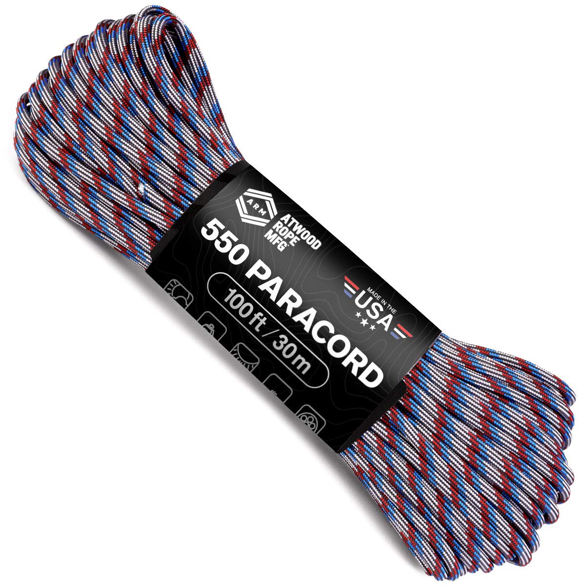 550 Paracord 100ft 7-Strand Nylon Rope for Survival Gear & Crafts | USA Made