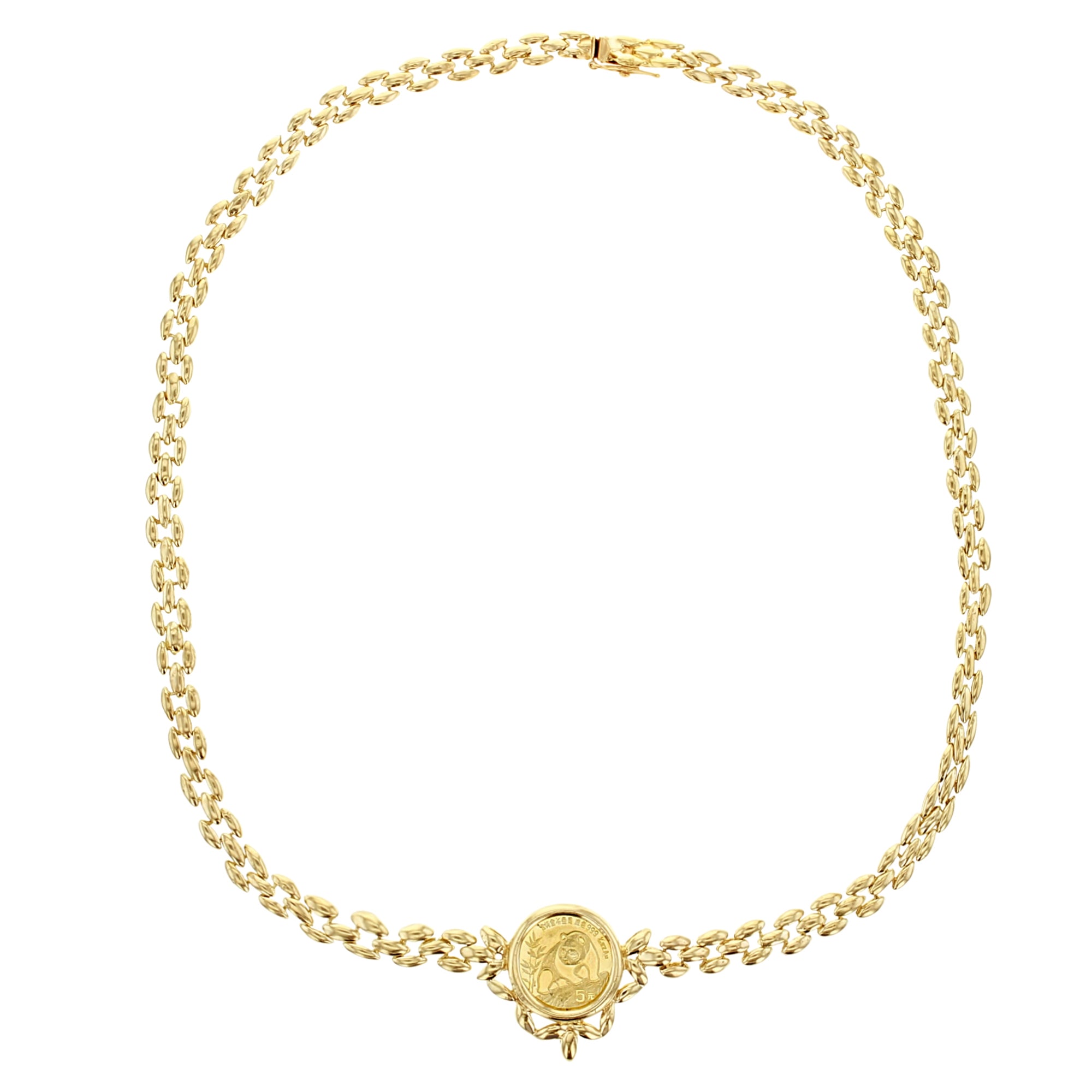 1/20OZ Panda Coin Necklace with Polished Gold Link Chain - Cute Animal Jewelry Gift for Women, Girls - Perfect for Birthday, Anniversary & Everyday Wear