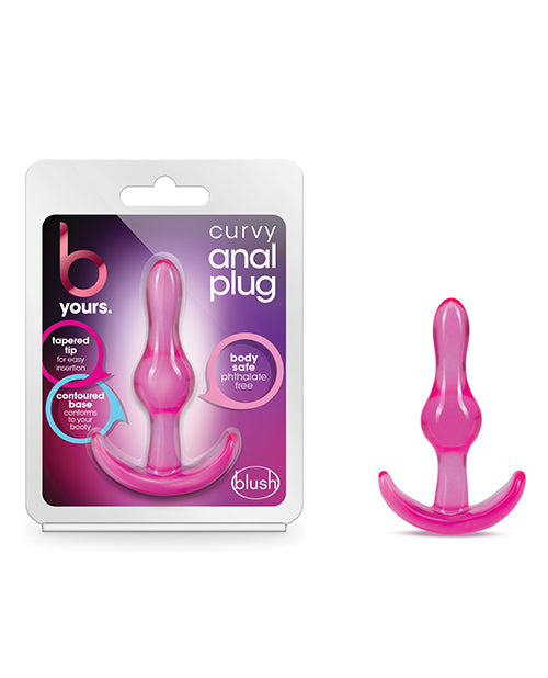 B Yours Curvy Butt Plug - Pink Silicone Anal Plug for Women & Men | Comfortable Beginner to Advanced Adult Toy for Solo Play & Couples Intimacy
