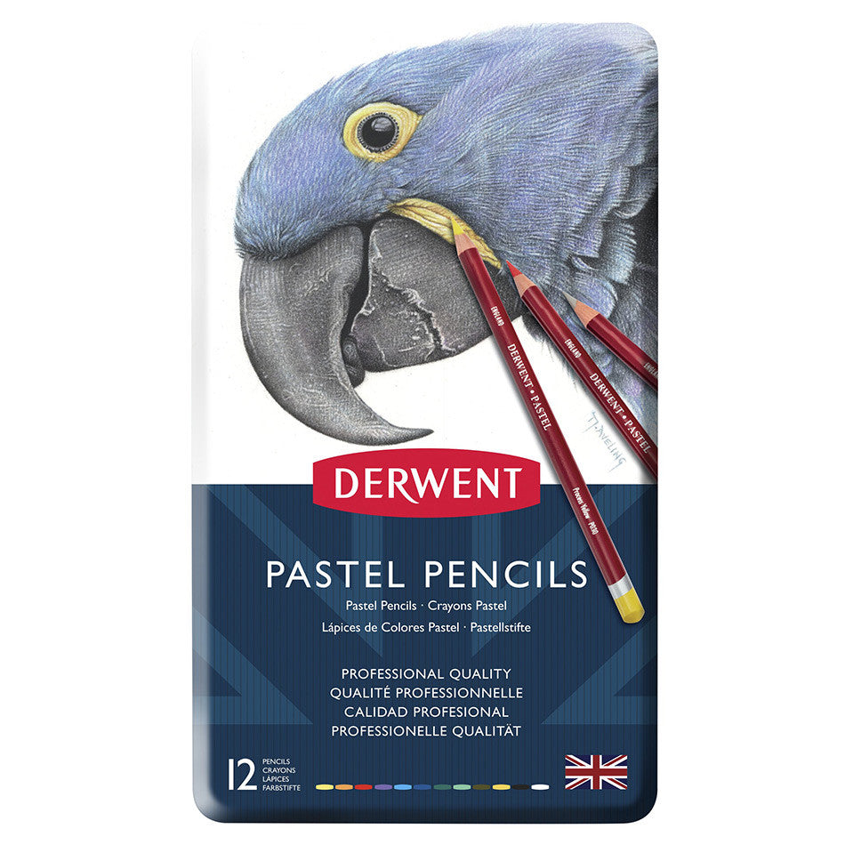 Derwent Pastel Pencils - Set of 12 Vibrant Colors for Artists & Sketching - Perfect for Drawing, Blending & Shading Techniques | Ideal for Professional Artists, Students & Hobbyists