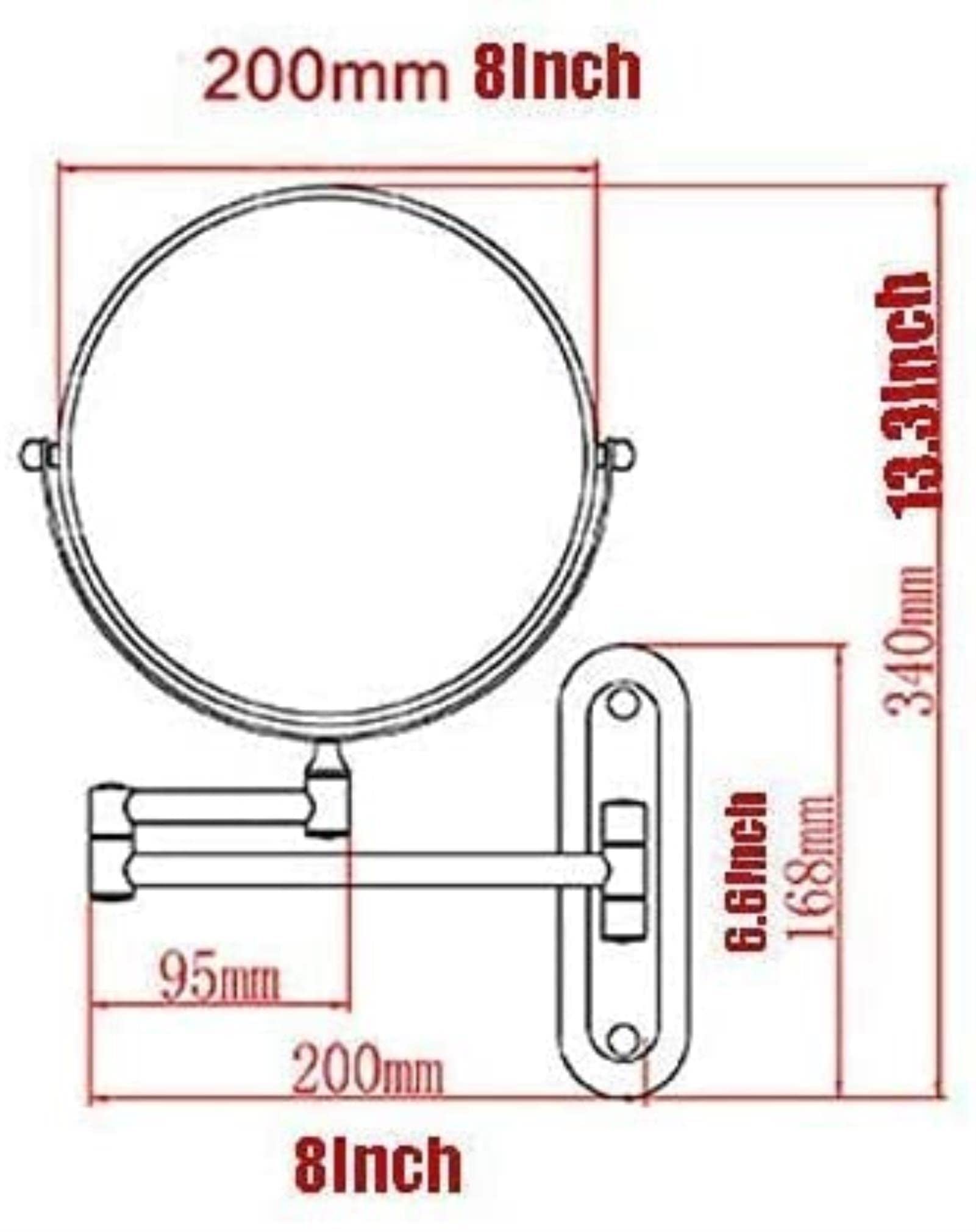360° Rotating Wall Mounted Makeup Mirror - Extendable Vanity Mirror with 5X Magnification for Bathroom, Shaving & Cosmetics (Bronze) | Perfect for Daily Makeup, Grooming & Skincare Routine