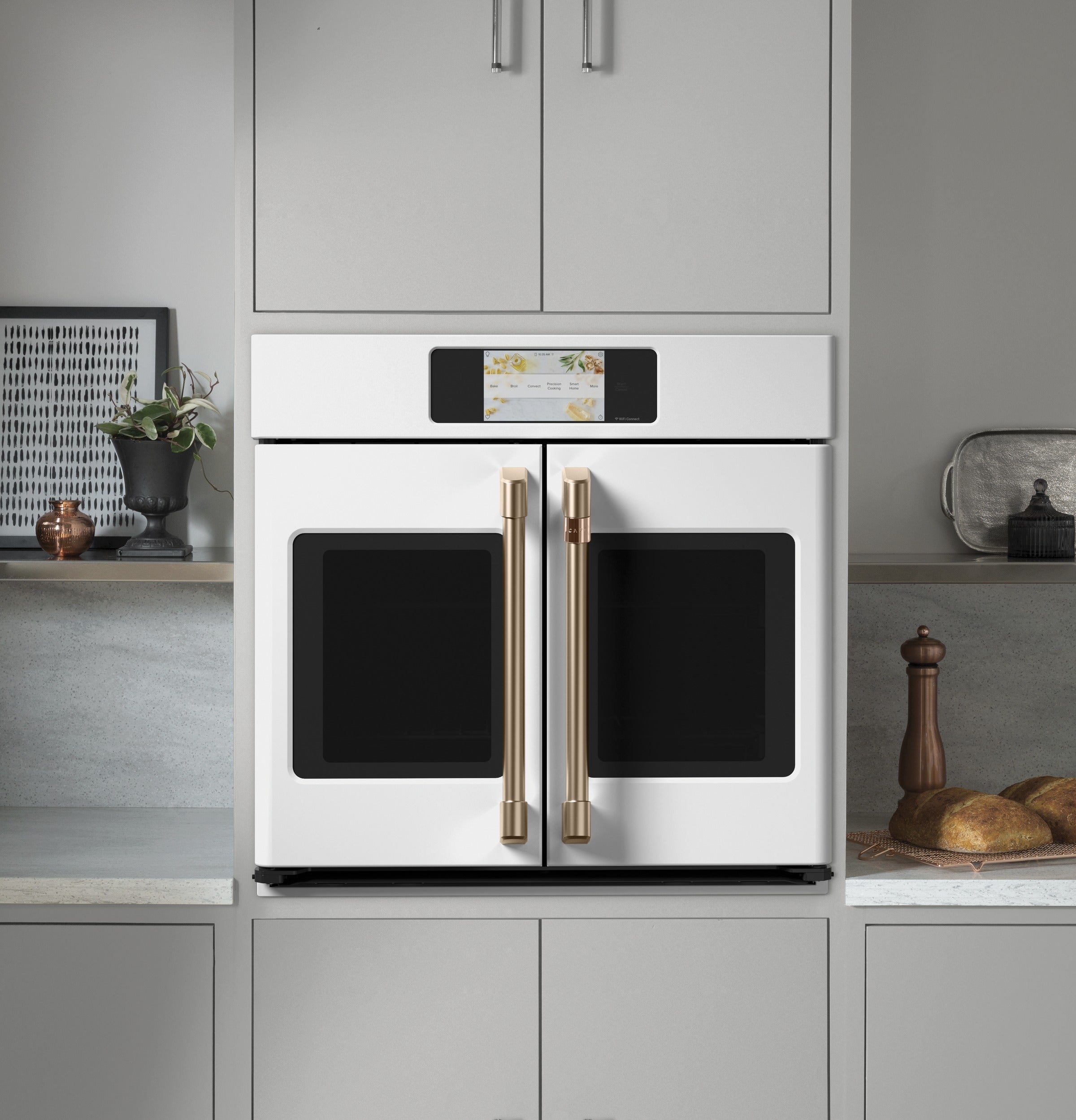 Matte White 30-Inch Built-In French Door Single Convection Wall Oven - 5.0 Cu.Ft Capacity (Model CTS90FP4NW2) - Perfect for Modern Kitchens & Gourmet Cooking