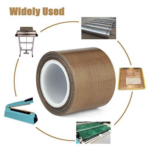High-Temperature PTFE Coated Fiberglass Adhesive Tape - 3/4 Inch x 30 Feet Teflon Fabric Tape for Vacuum Sealer Machines & Hand Impulse Sealers | Heat Resistant, Non-Stick Insulation Tape | Compatible with FoodSaver, Seal-A-Meal, Weston, Cabela's | Perfect for Food Packaging, Vacuum Sealing & Industrial Applications