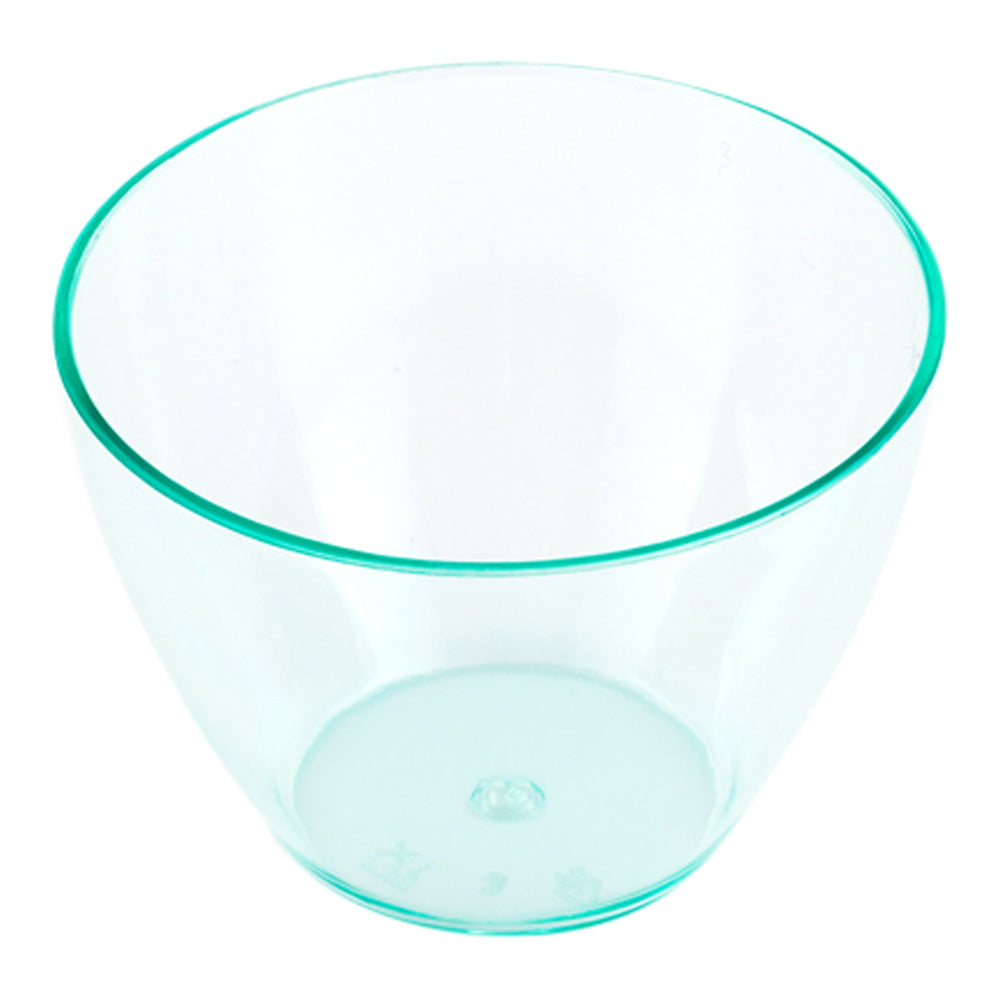 100-Pack 2 oz Seagreen Plastic Mini Tasting Bowls with 100 Silver Plastic Mini Spoons - Perfect for Ice Cream, Desserts, Parties & Catering Events