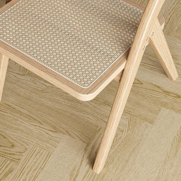 Japandi Natural Folding Dining Chairs (Set of 2) - Solid Wood Rattan Side Chairs for Kitchen, Patio & Small Space Dining - Modern Scandinavian Minimalist Design