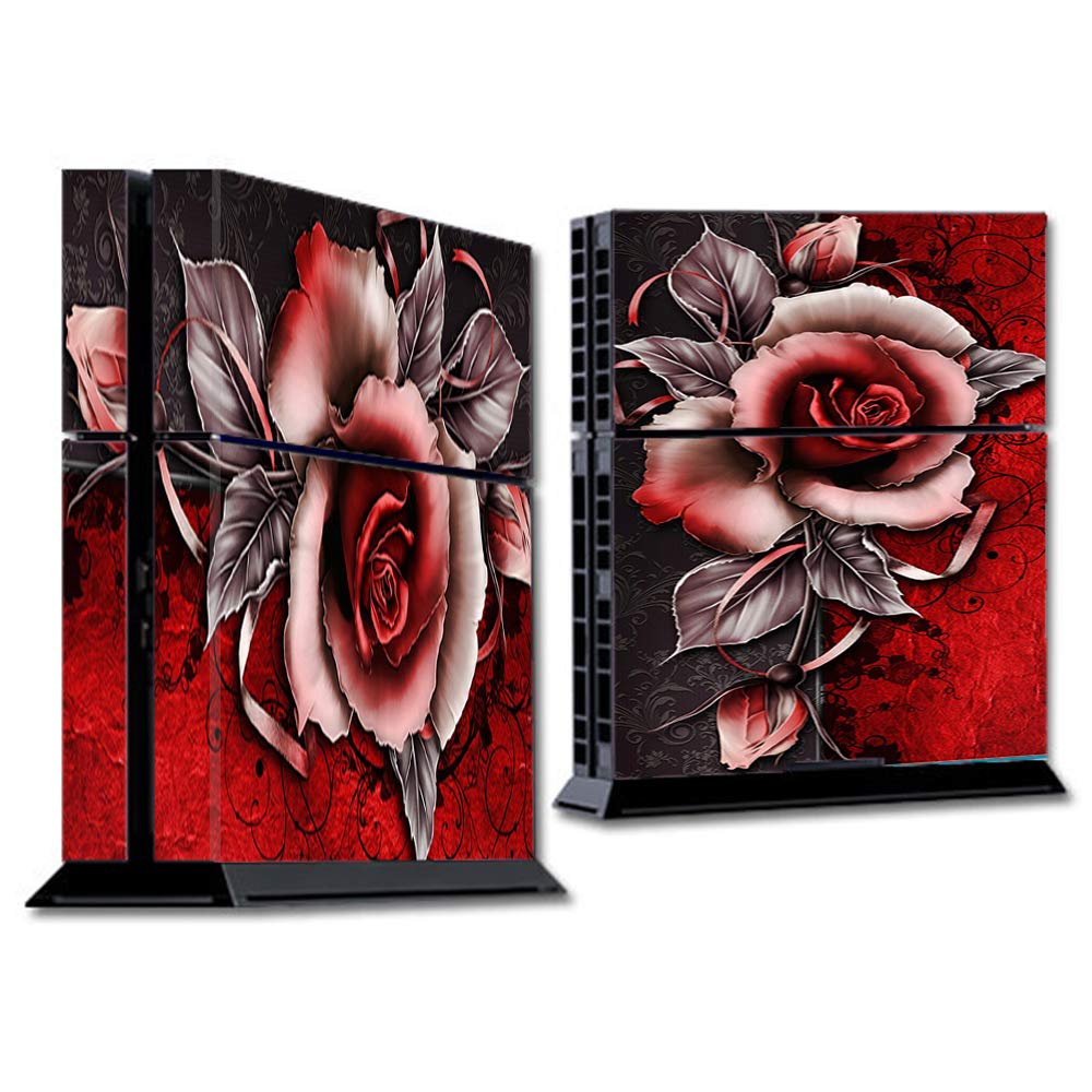PS4 Console Skin Wrap - Vinyl Decal Stickers for Sony PlayStation 4 - Beautiful Rose Design - Perfect for Gaming Setup & Customization
