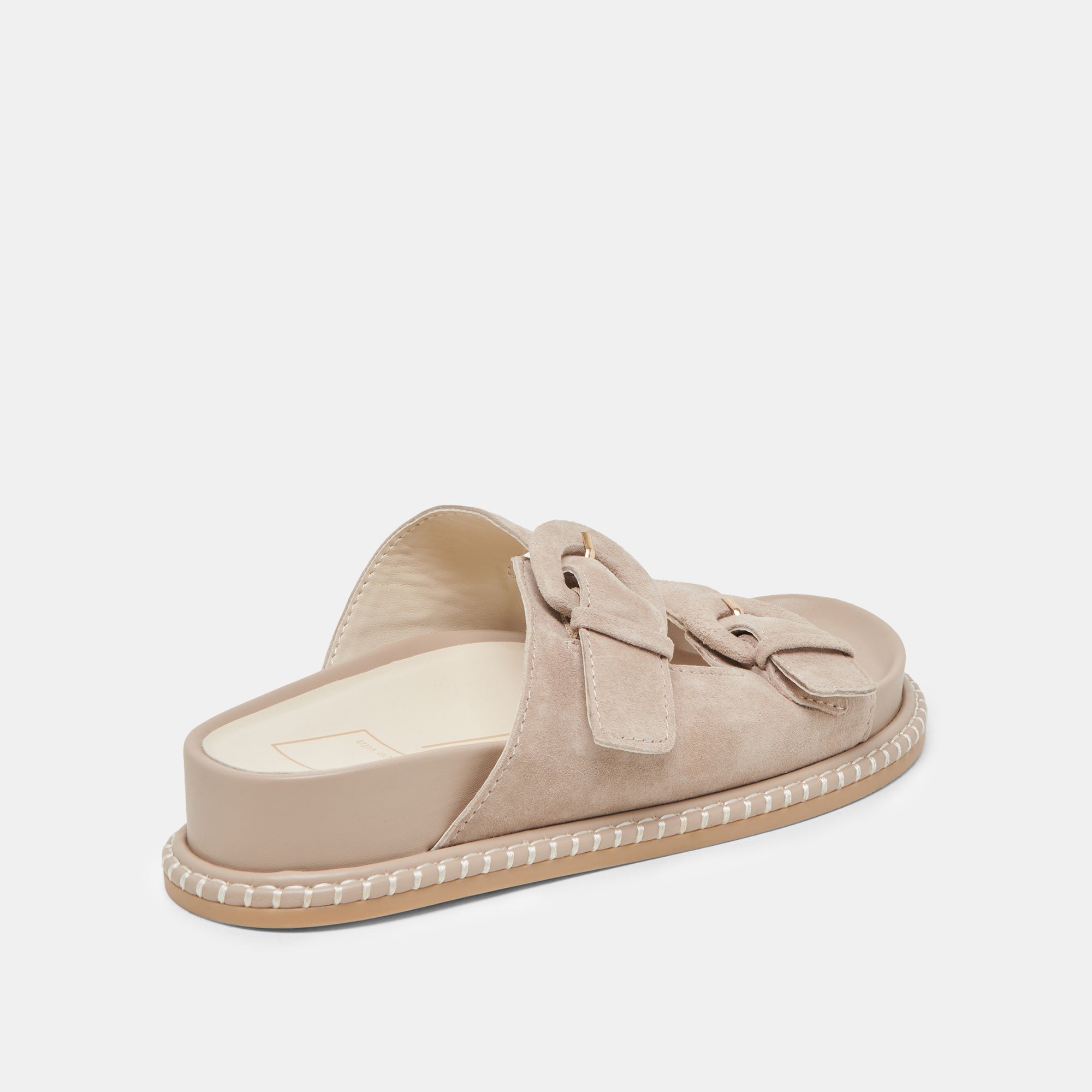 SHAUNY Women's Sandals - DK Taupe Suede Comfortable Slide Sandals for Summer, Beach, and Casual Wear