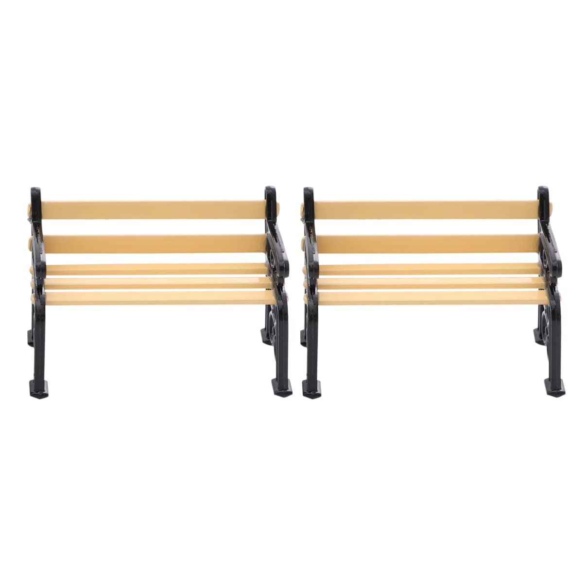 NOLITOY Miniature Wooden Beach Chairs (2pcs) - Tiny Park Bench for Dollhouse, Fairy Garden Decor, DIY Patio & Micro Landscape Accessories - Perfect for Miniature Scenes, Fairy Gardens, and Dollhouse Displays