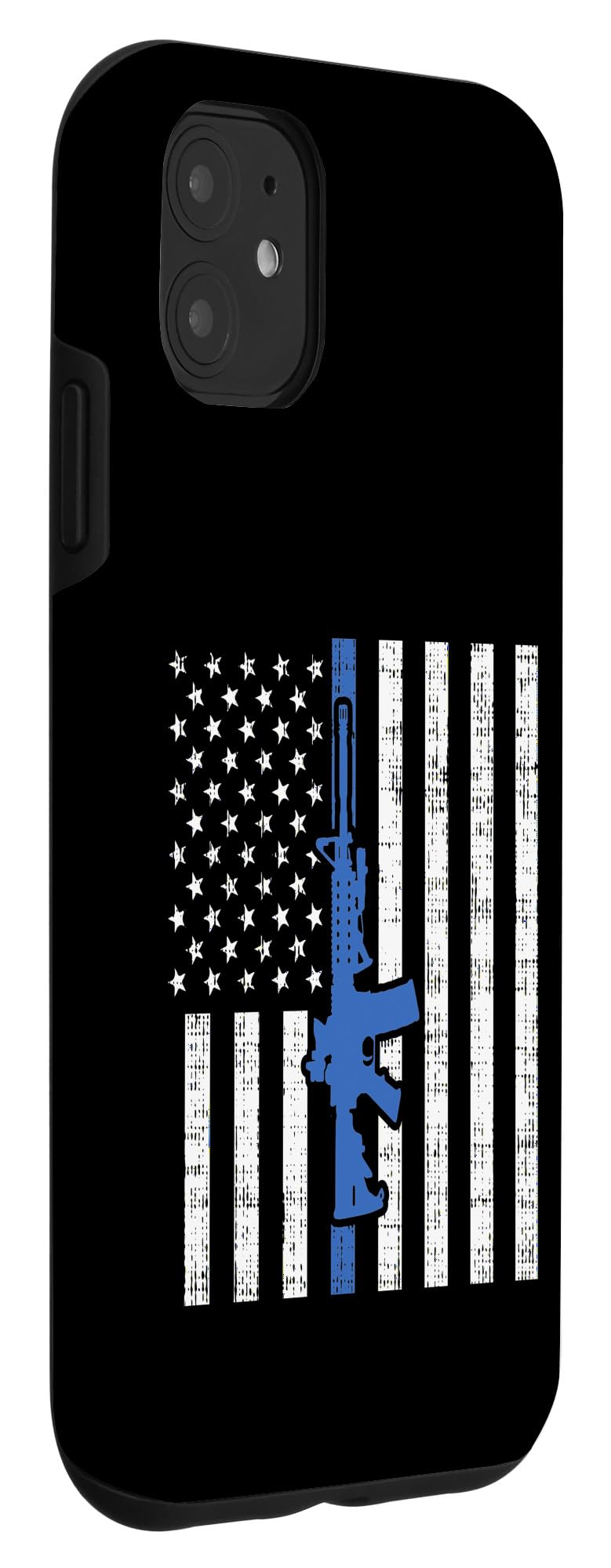 iPhone 11 Case - Thin Blue Line American Flag Design - Durable Police & Military Style Protective Cover for Law Enforcement - Perfect for Everyday Use, Duty & Patriotic Display