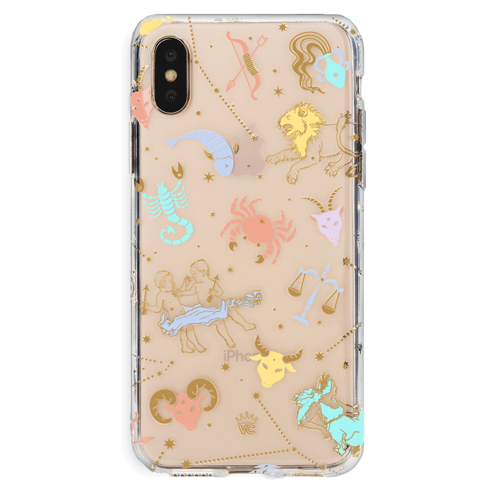 Zodiac Sign Clear iPhone Case - Slim Protective Cover for iPhone 12/13/14/15 Pro Max - Perfect for Daily Use, Work & Travel