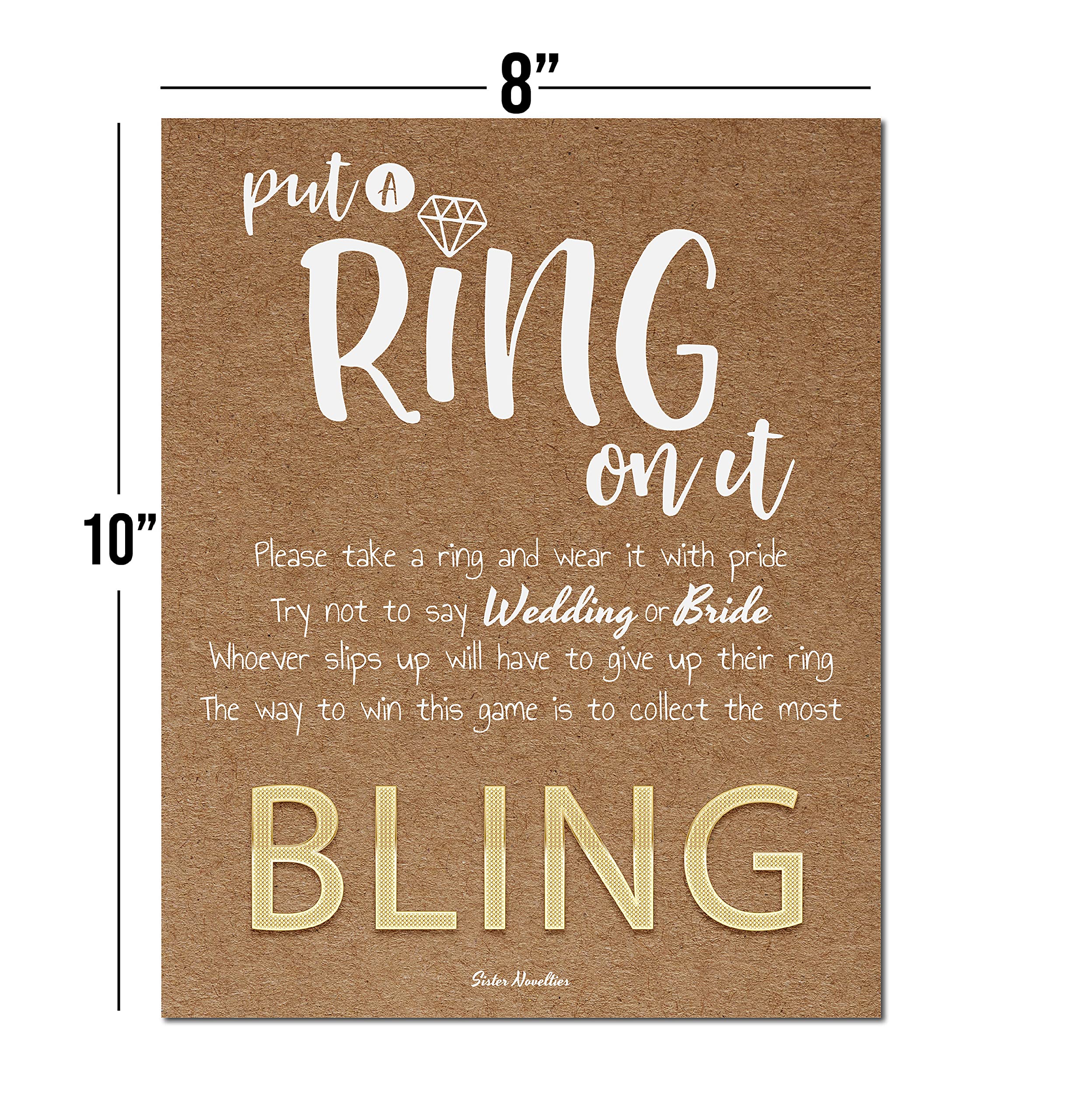 Bridal Shower Games - Fun 'Put a Ring on It' Party Game Set with 24 Fake Rings for Bachelorette Parties & Wedding Showers