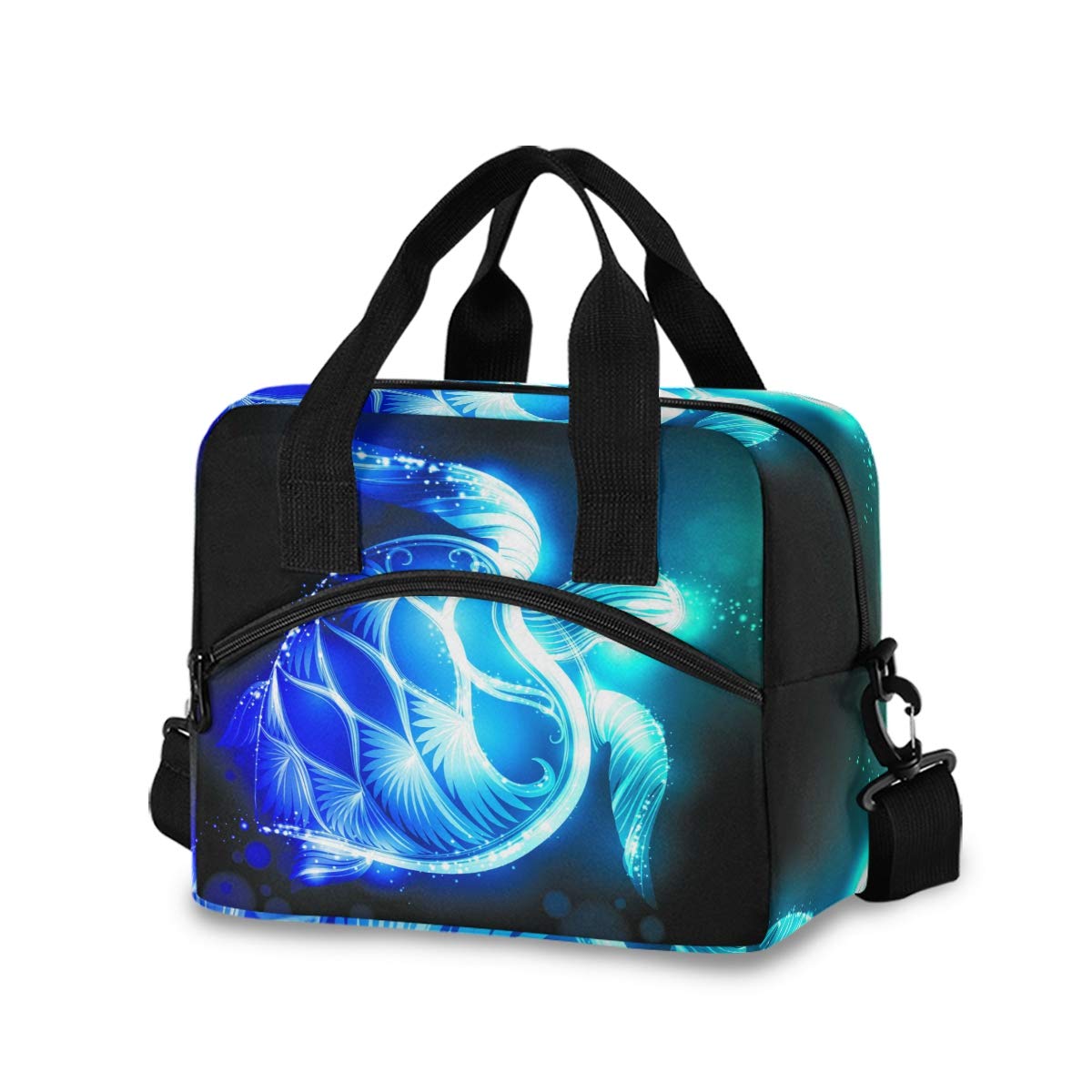 ZZKKO Insulated Lunch Bag - Magic Sea Turtle Design, Portable Cooler Tote for Meal Prep, Office, Travel, Picnic & Outdoor Use | Leakproof Zipper Lunch Box Container & Organizer