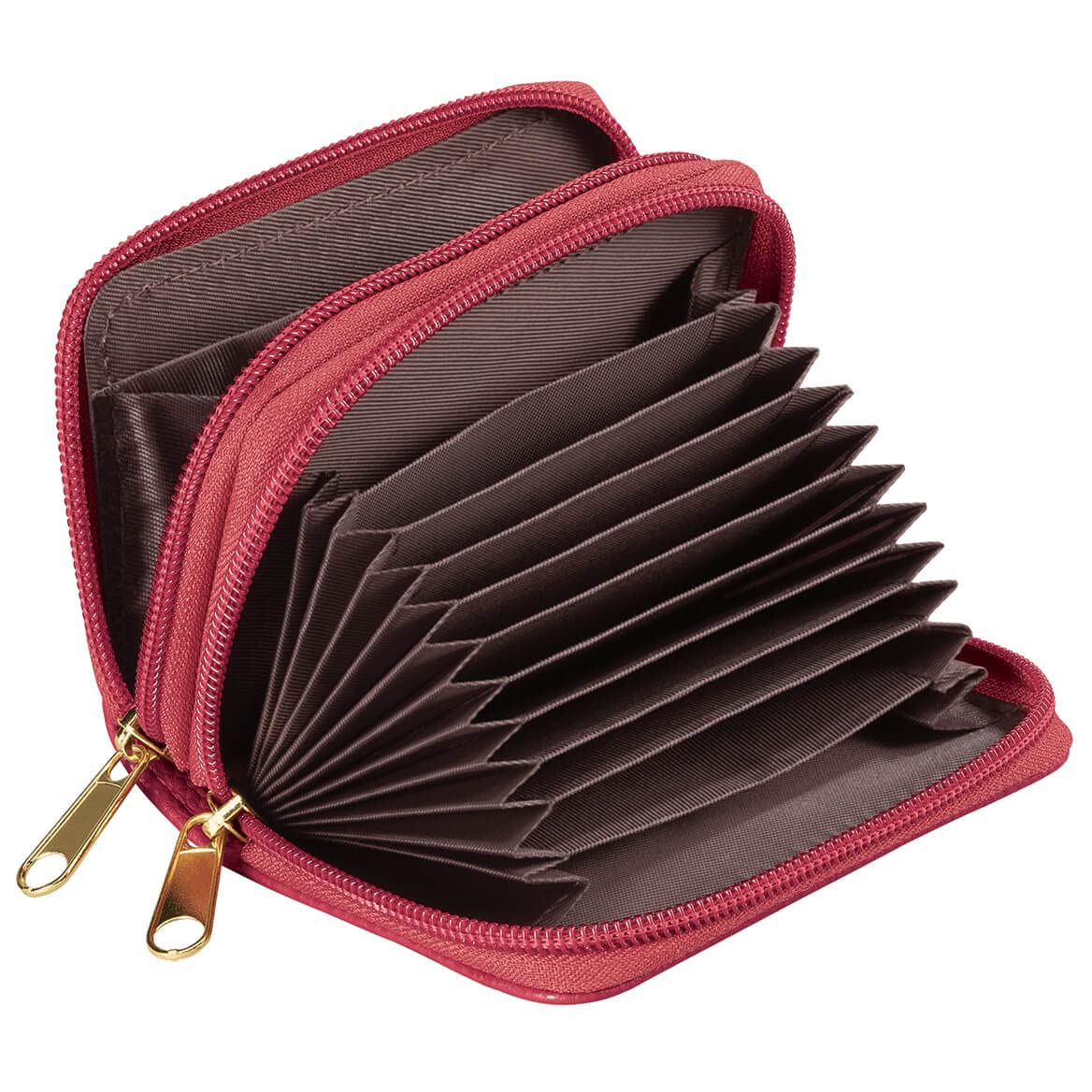 RFID Blocking Zip Around Wallet for Men & Women - Secure Travel & Everyday Use - Anti-Theft Credit Card Holder (Red)