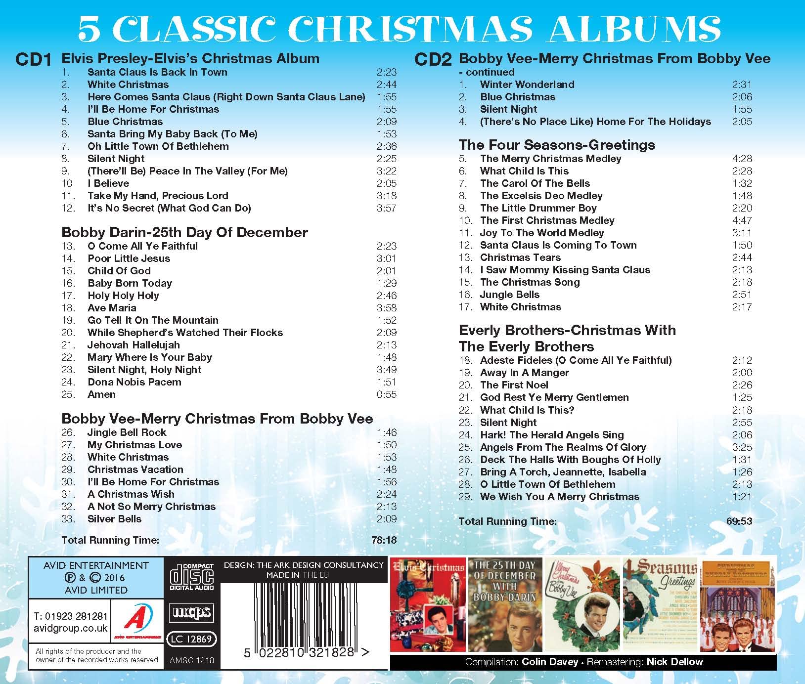 Elvis Presley Christmas Album Collection - 5 Classic Holiday CDs Including 'Elvis's Christmas Album' & 'Merry Christmas From Elvis' - Perfect for Holiday Parties, Family Gatherings & Festive Decorations