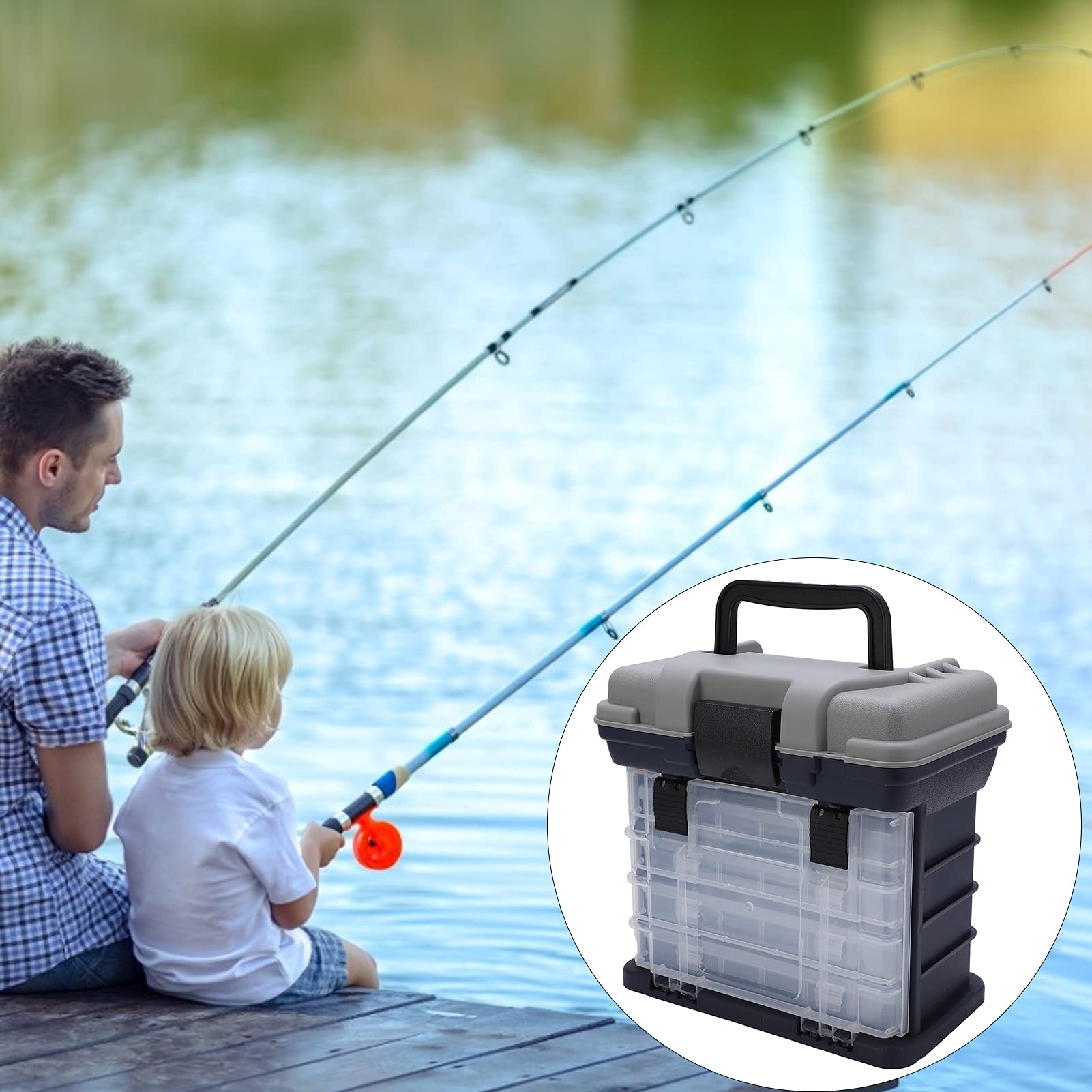 **Alvinlite 4-Layer Portable Fishing Tackle Box – Waterproof Fishing Accessory Organizer for Hooks, Lures & Gear – Ideal for Freshwater, Saltwater & Travel Fishing**
