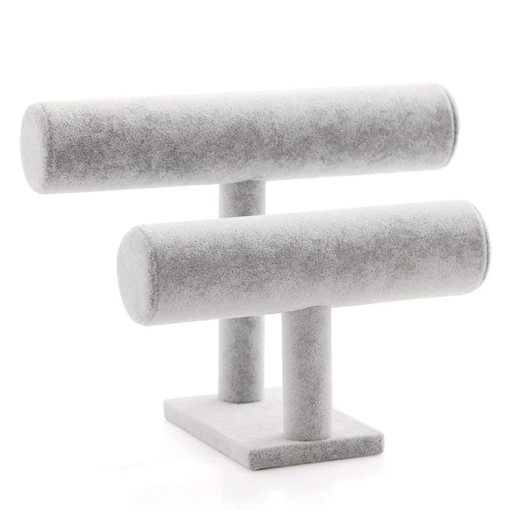 2 Tier Velvet Bracelet Holder - Jewelry Organizer & Display Stand for Bracelets, Watches, Necklaces - Perfect for Boutique, Home Decor & Gift Wrapping Station