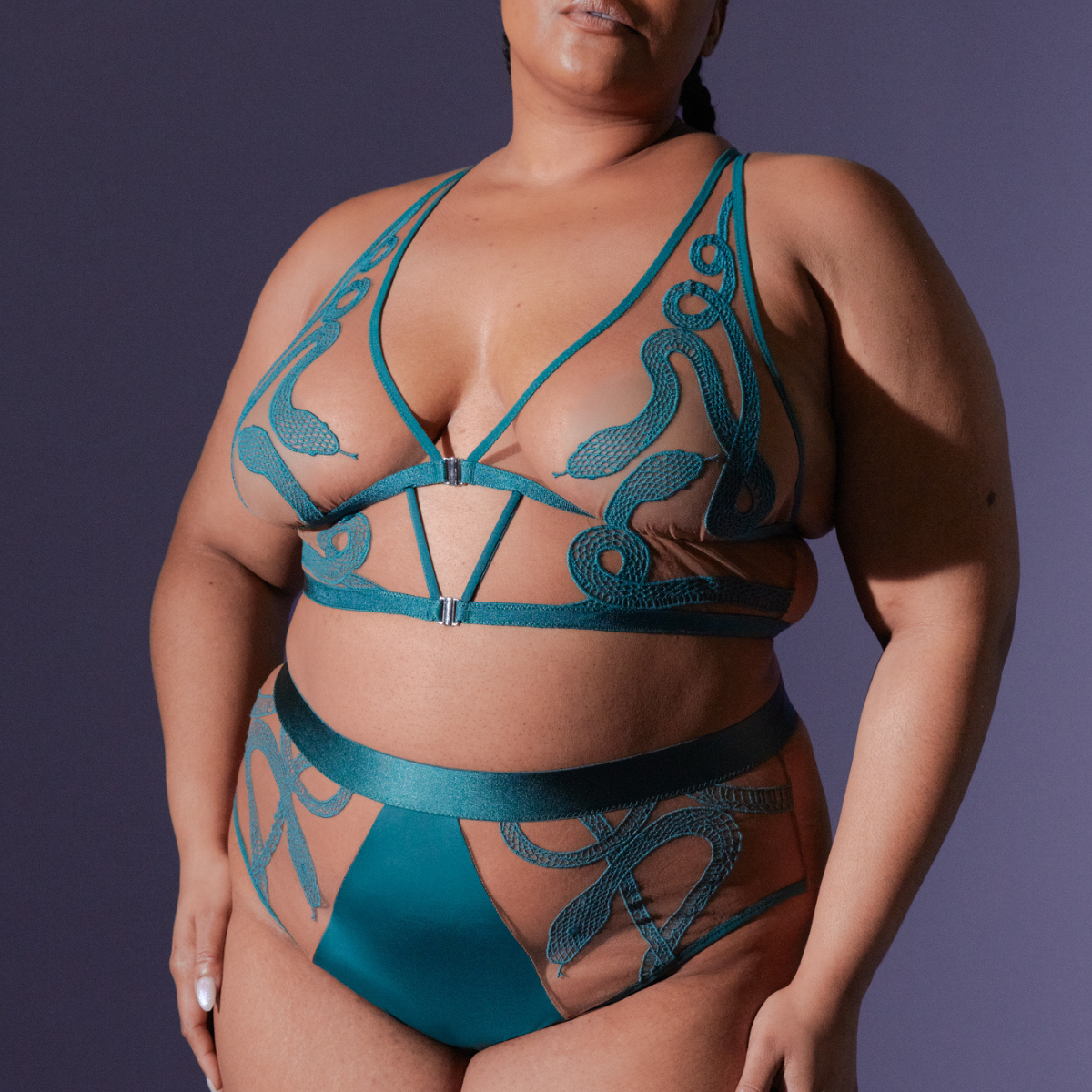 Medusa High Waisted Bikini Set - Chameleon Print & Toffee Color | Perfect for Beach Vacations, Pool Parties & Summer Getaways