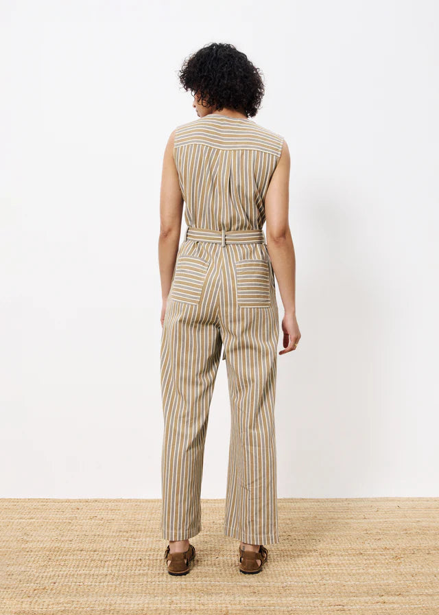 Norina Striped Jumpsuit for Women - Grey One Piece Romper | Casual Summer Outfit, Beachwear & Vacation Style