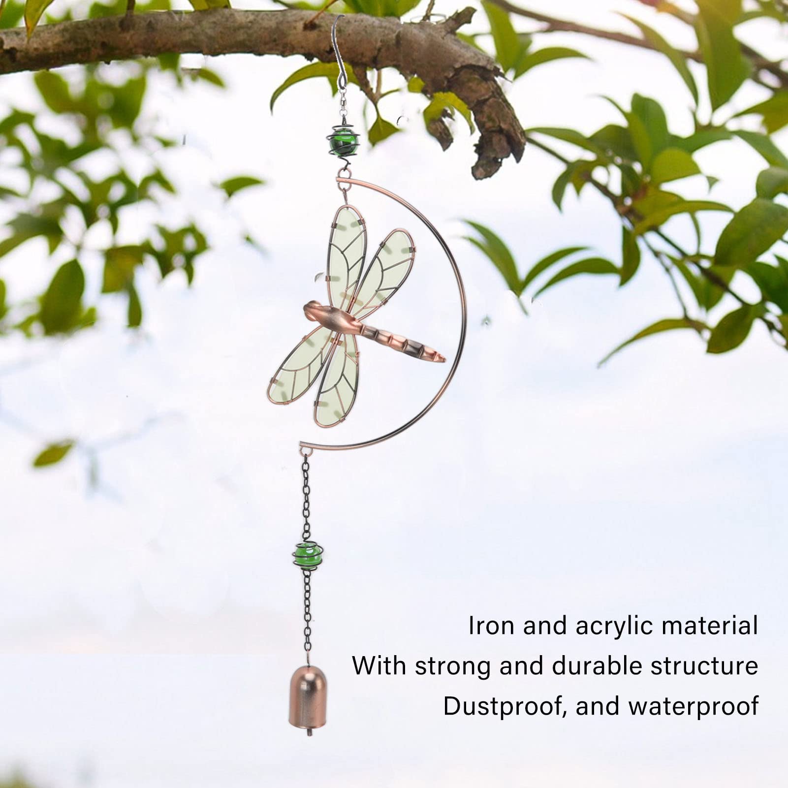 Dragonfly Wind Chimes Outdoor Decor - Waterproof Iron & Acrylic Wind Chime with Beautiful Melody for Garden, Patio, and Home Decoration - Perfect for Relaxing in Your Backyard or as a Housewarming Gift