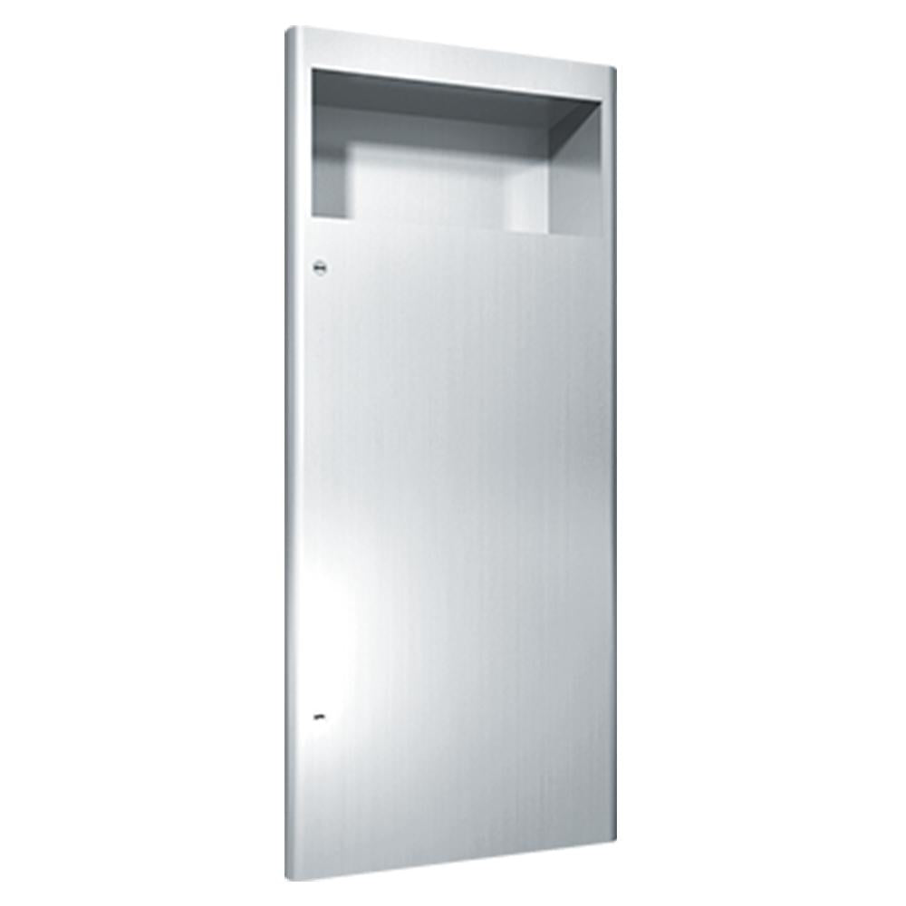 ASI 9474 12 Gallon Recessed Profile Waste Receptacle - Satin Finish Trash Can for Office, Kitchen & Commercial Spaces
