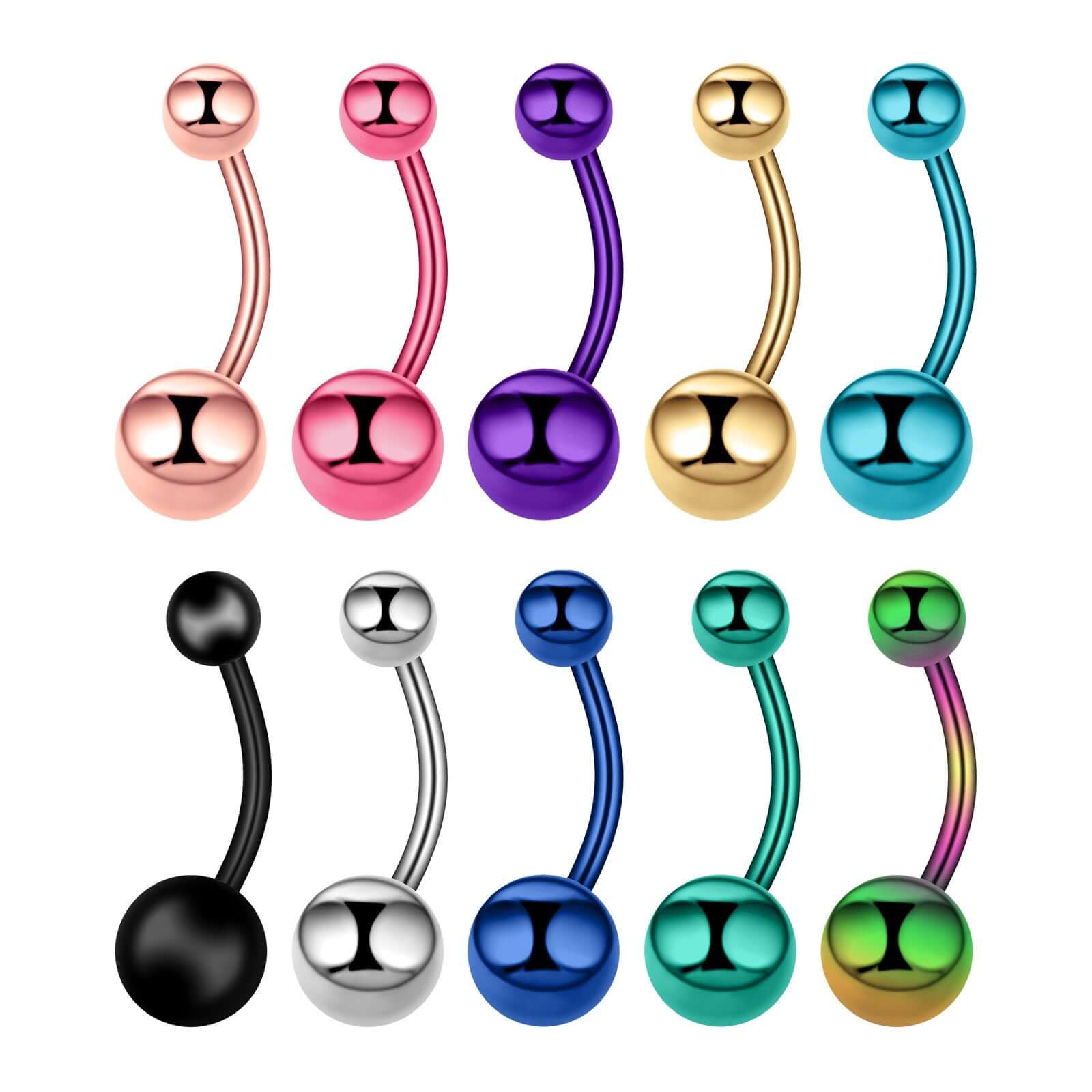 Trendy Neon Color Simple Navel Belly Rings for Women | Hypoallergenic Stainless Steel Body Jewelry | Perfect for Piercing, Parties & Summer Outfits (UZ472)