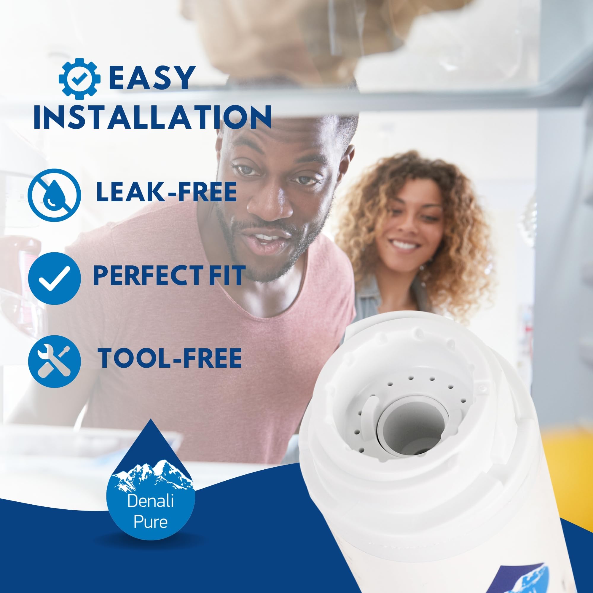 3-Pack GE ZFGP21HXASS Refrigerator Water Filter Replacement - Compatible with GE GSWF Fridge Filter Cartridge | Clean & Safe Drinking Water for Home & Office