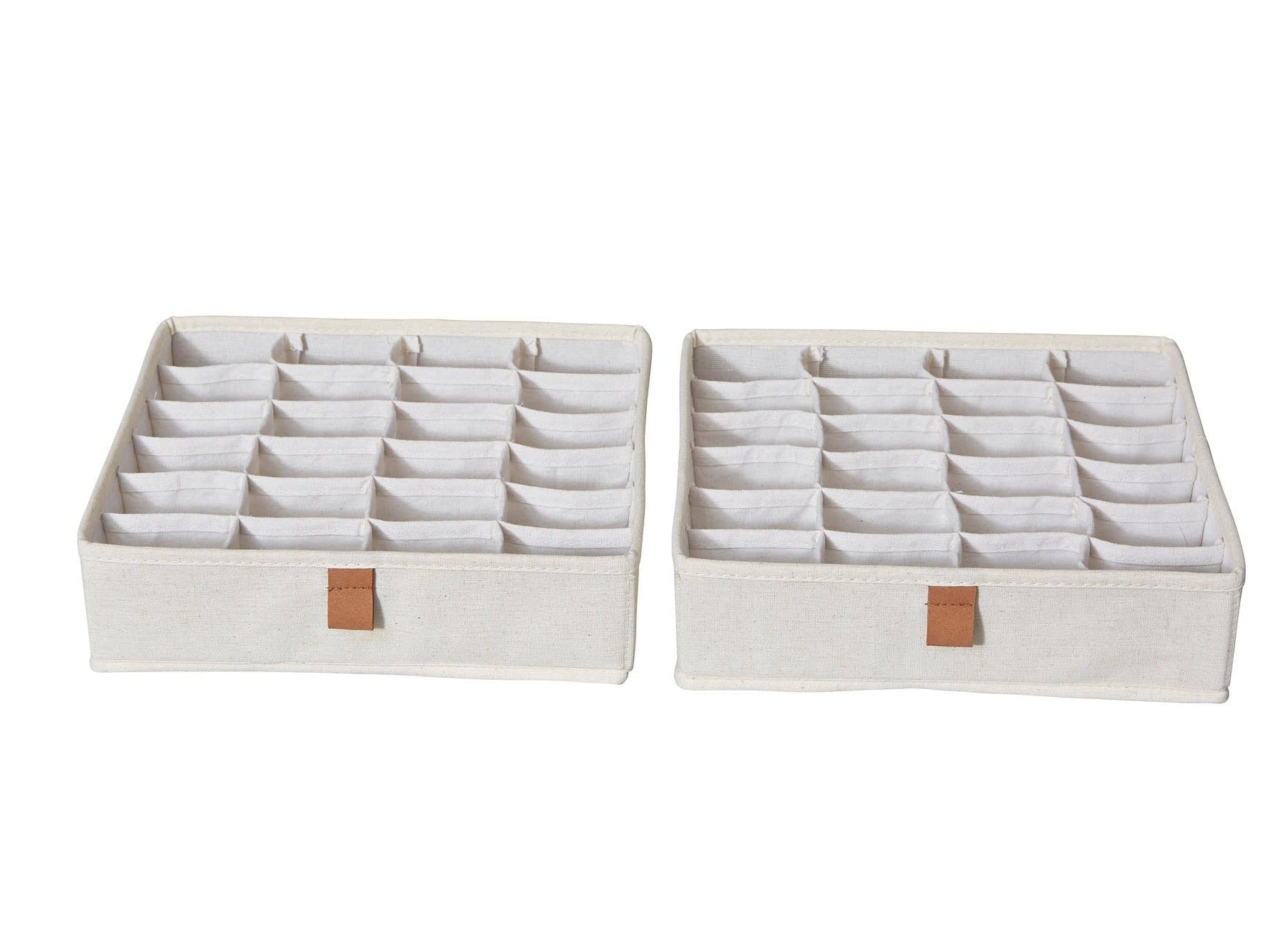 24 Compartment Fabric Wardrobe Organizer - 2 Pack Cream Closet Storage for Clothes, Shoes & Accessories | Perfect for Bedroom, Closet & Travel Organization