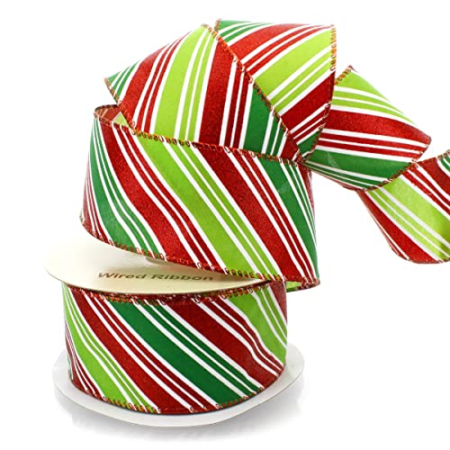 Glitter Red/Green Candy Stripes