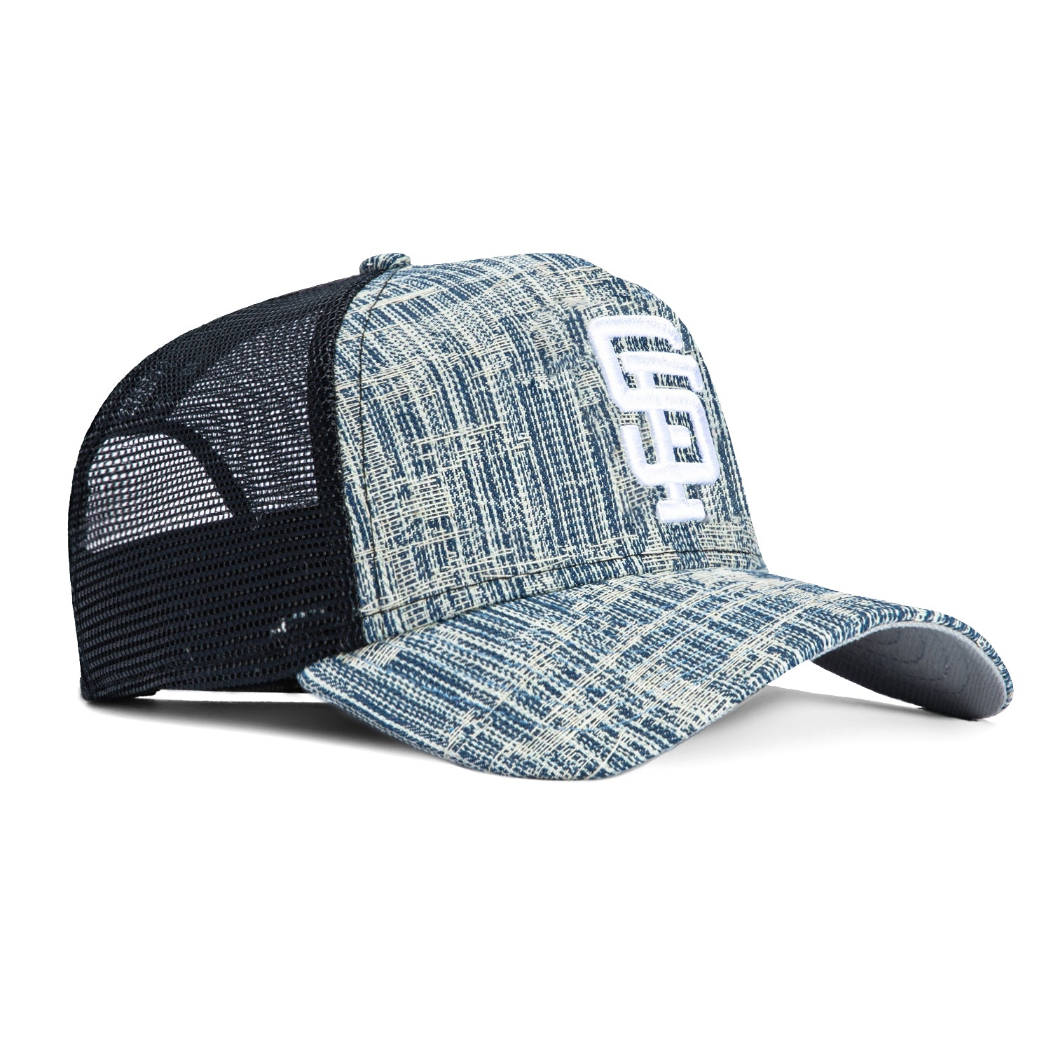 New Era 9Forty A-Frame San Francisco Giants Snapback Trucker Hat - Denim Blue Baseball Cap for Men & Women - Perfect for Games, Outdoor Activities & Streetwear Fashion