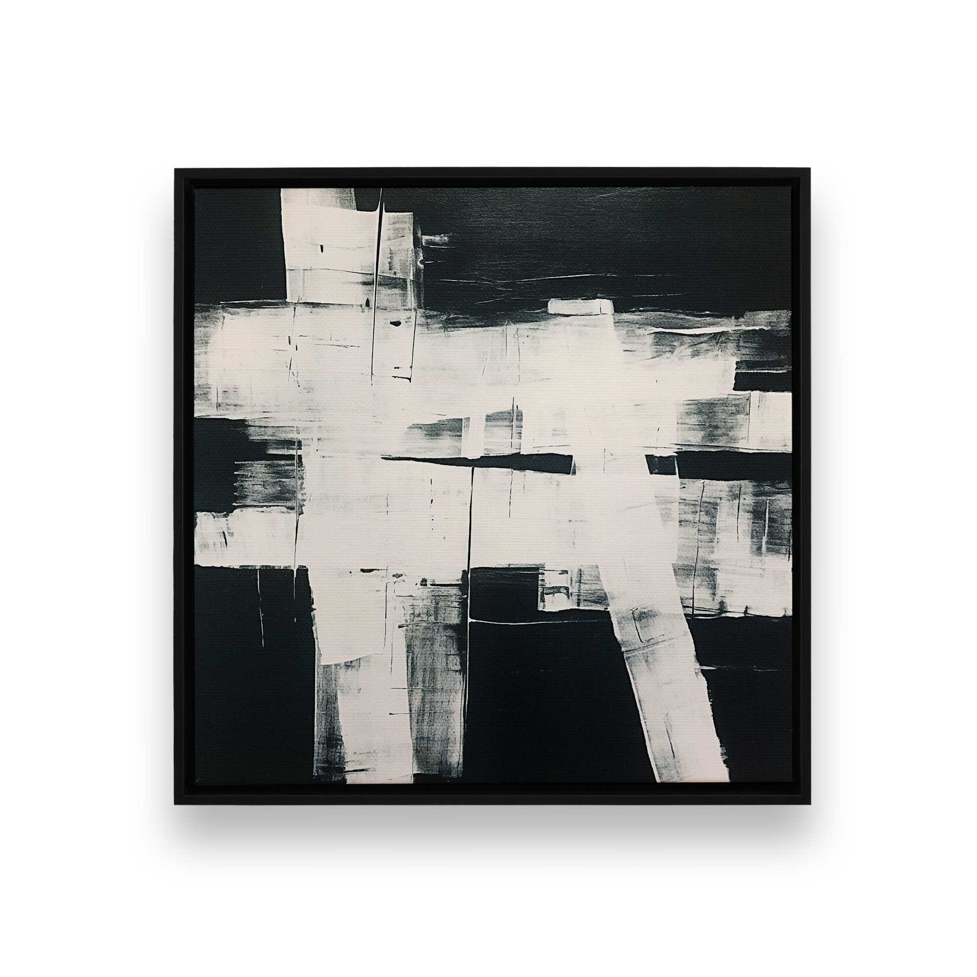 Eclipsed Onyx Tangle II Canvas Wall Art Print - Modern Abstract Painting for Living Room, Bedroom & Office Decor